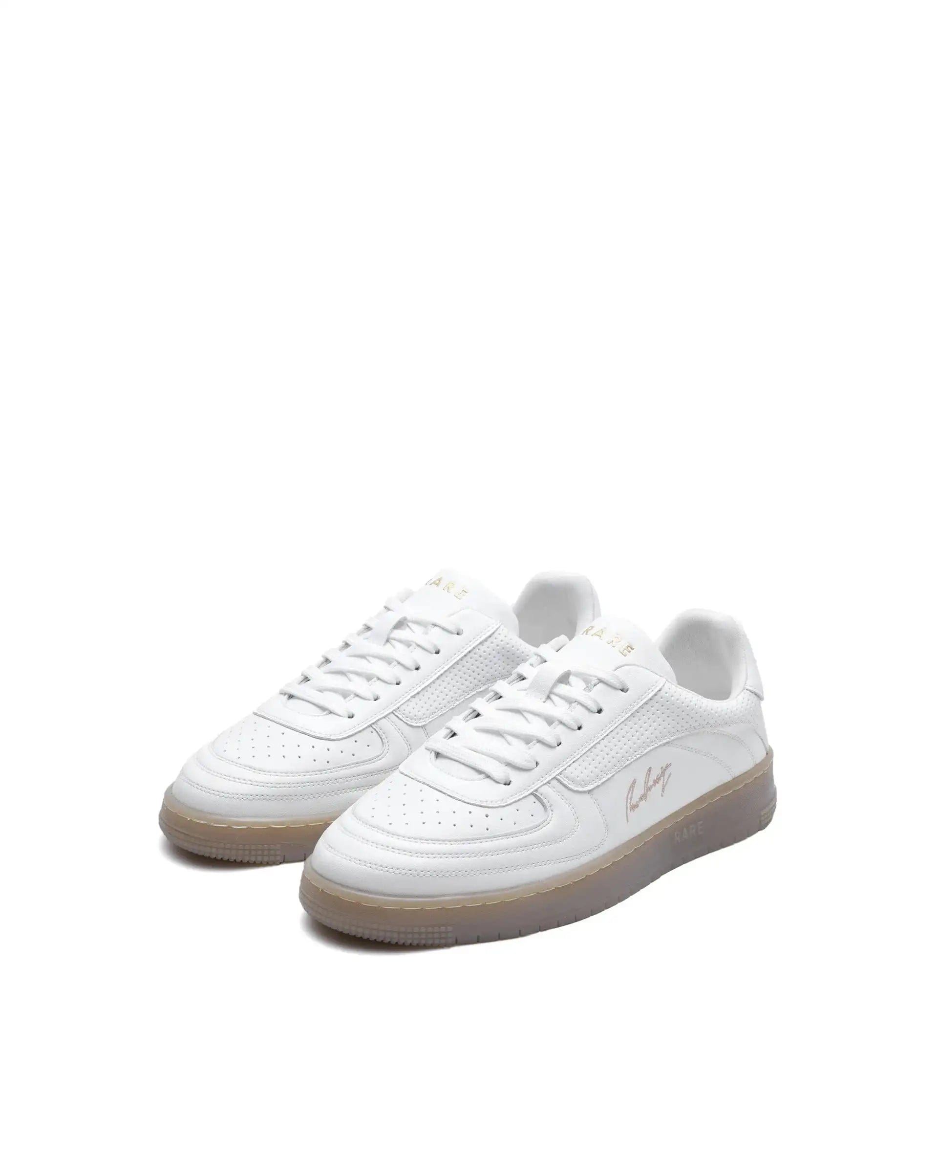 RAREZ Rare Rabbit Men's Agno White Micro Leather Sneaker