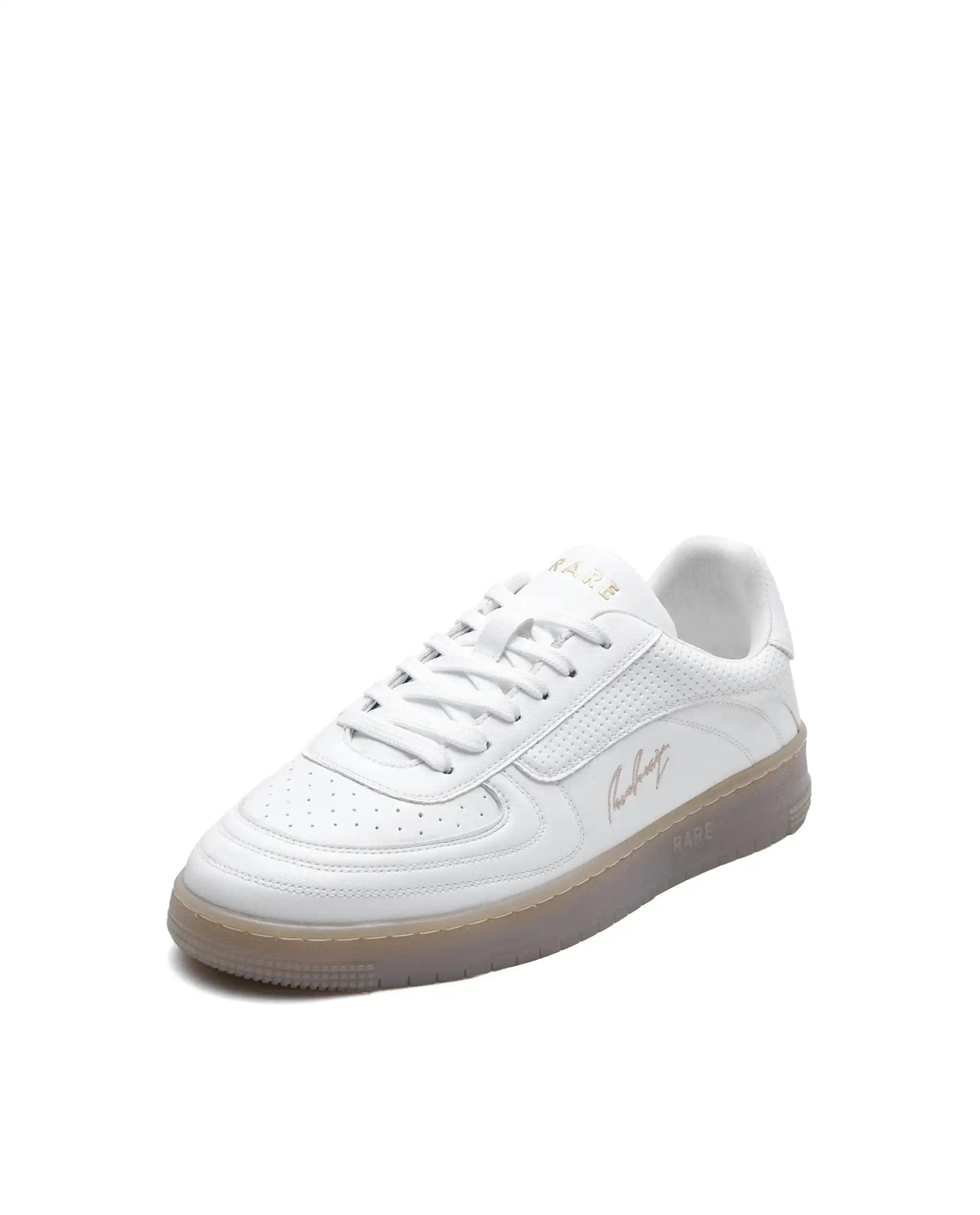 RAREZ Rare Rabbit Men's Agno White Micro Leather Sneaker