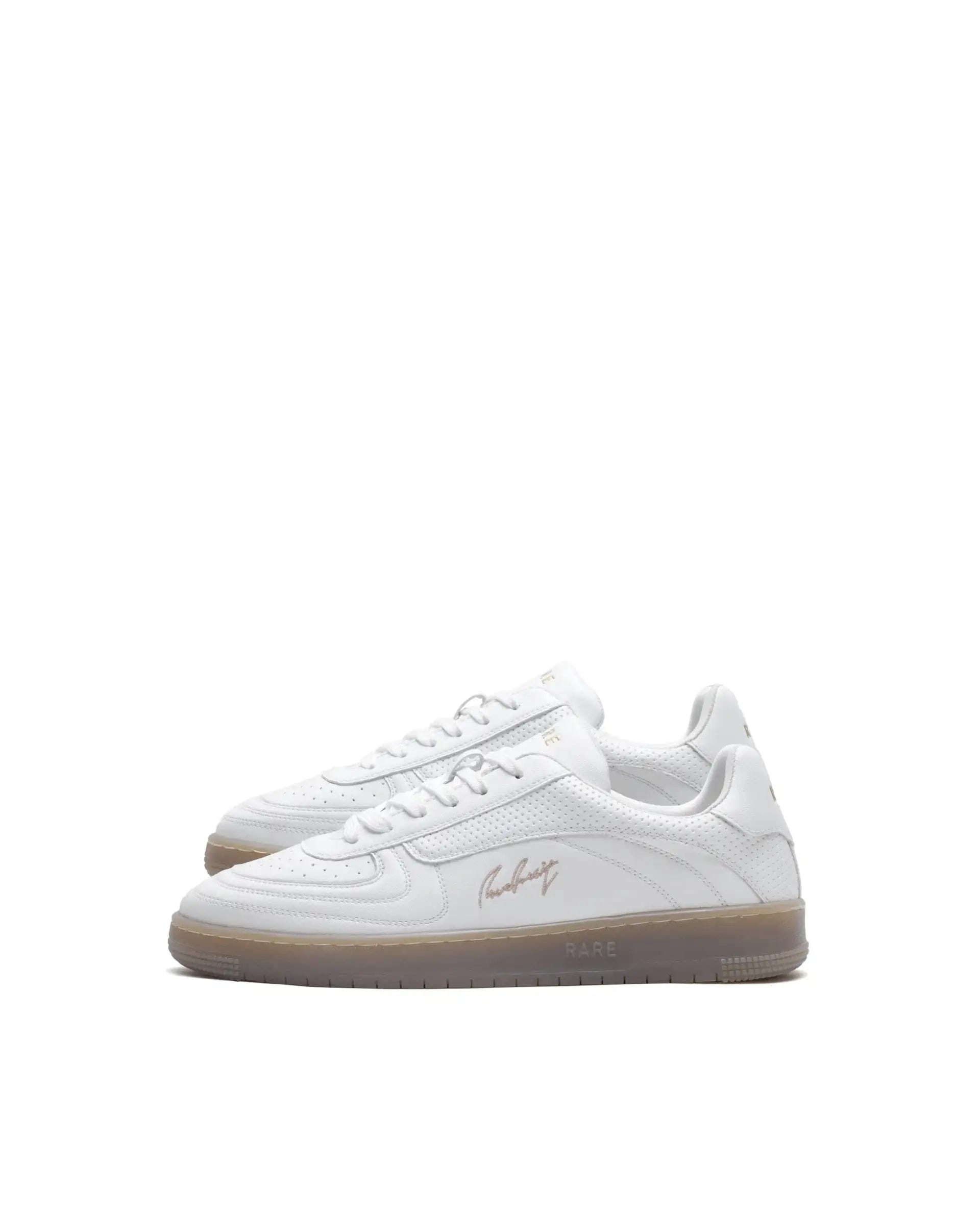 RAREZ Rare Rabbit Men's Agno White Micro Leather Sneaker