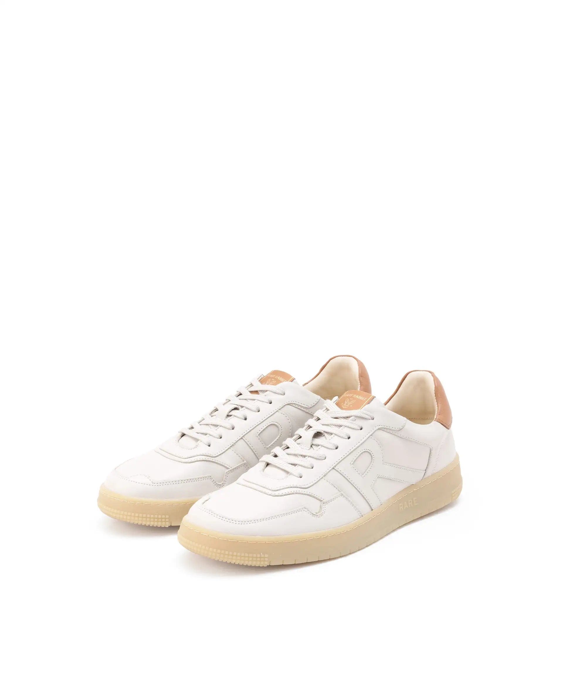 RAREZ Rare Rabbit Men's Nebula Beige Leather Monotone Low - Top Lace - Up Sneaker Shoes