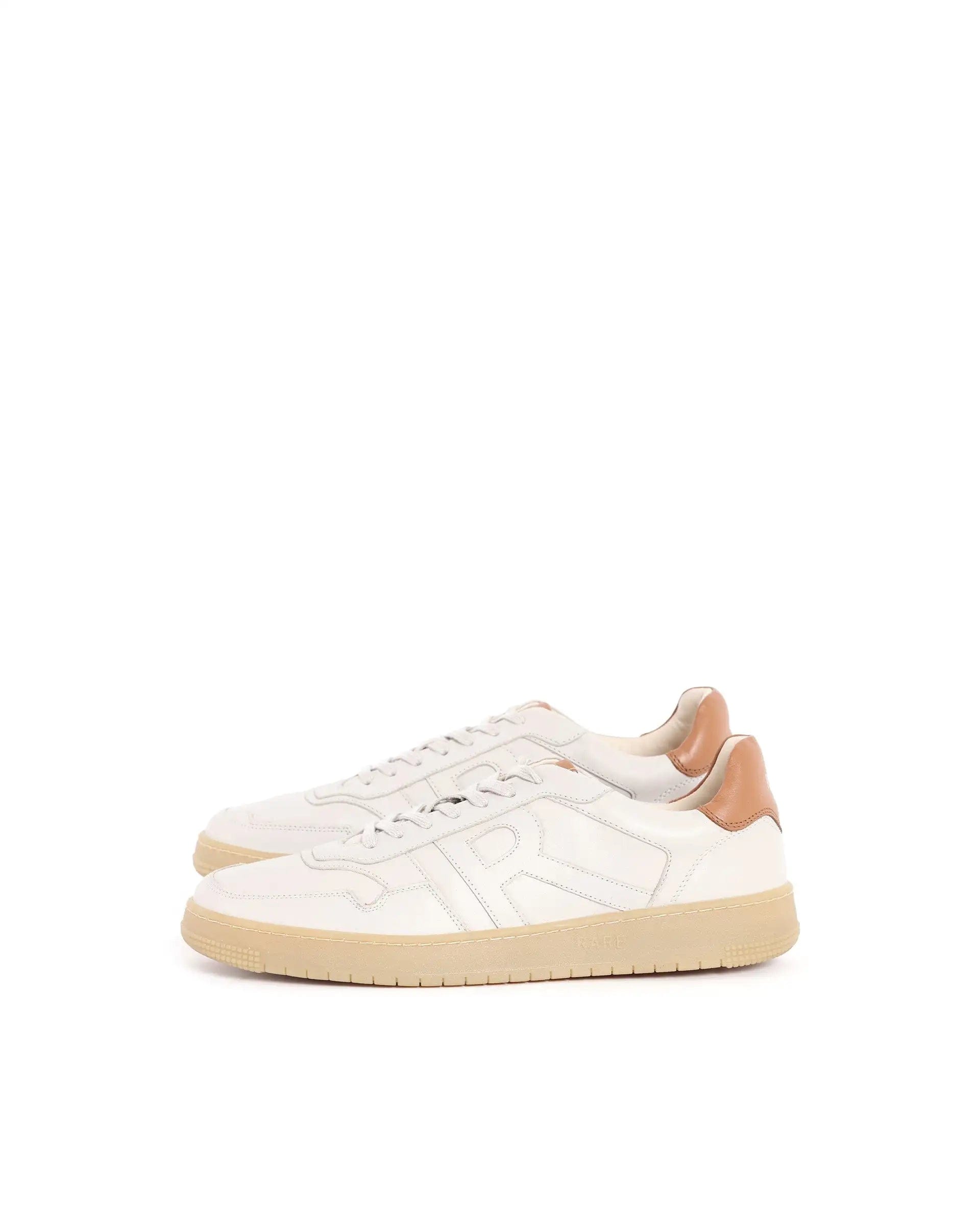 RAREZ Rare Rabbit Men's Nebula Beige Leather Monotone Low - Top Lace - Up Sneaker Shoes