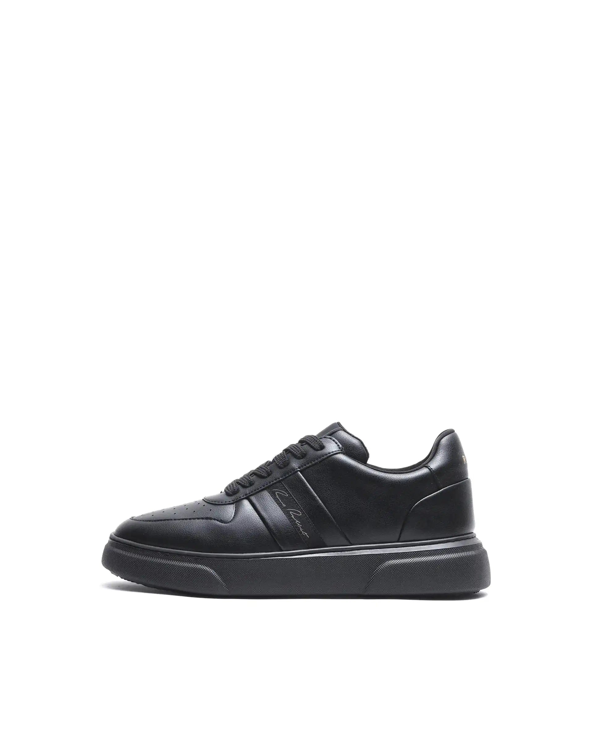 RAREZ Rare Rabbit Men's Pulse Black Micro Leather Sneaker