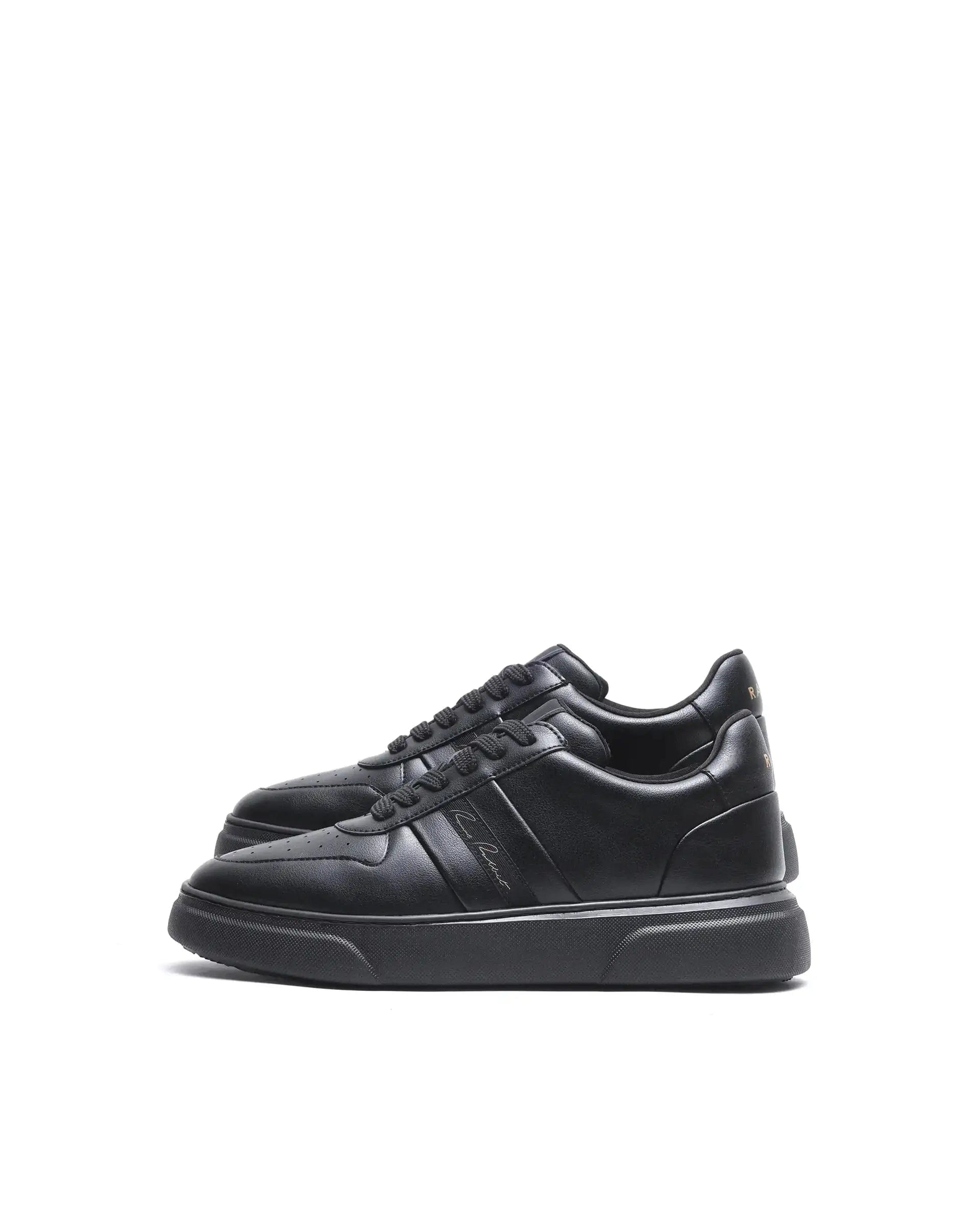 RAREZ Rare Rabbit Men's Pulse Black Micro Leather Sneaker