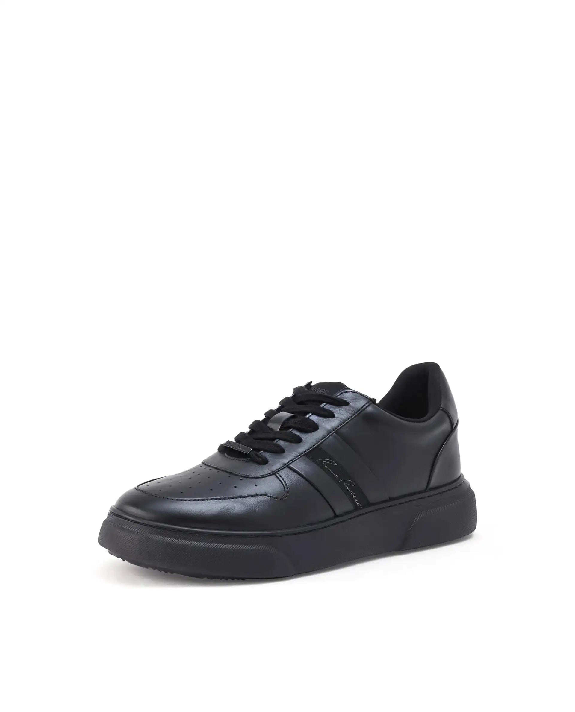 RAREZ Rare Rabbit Men's Pulse Black Micro Leather Sneaker