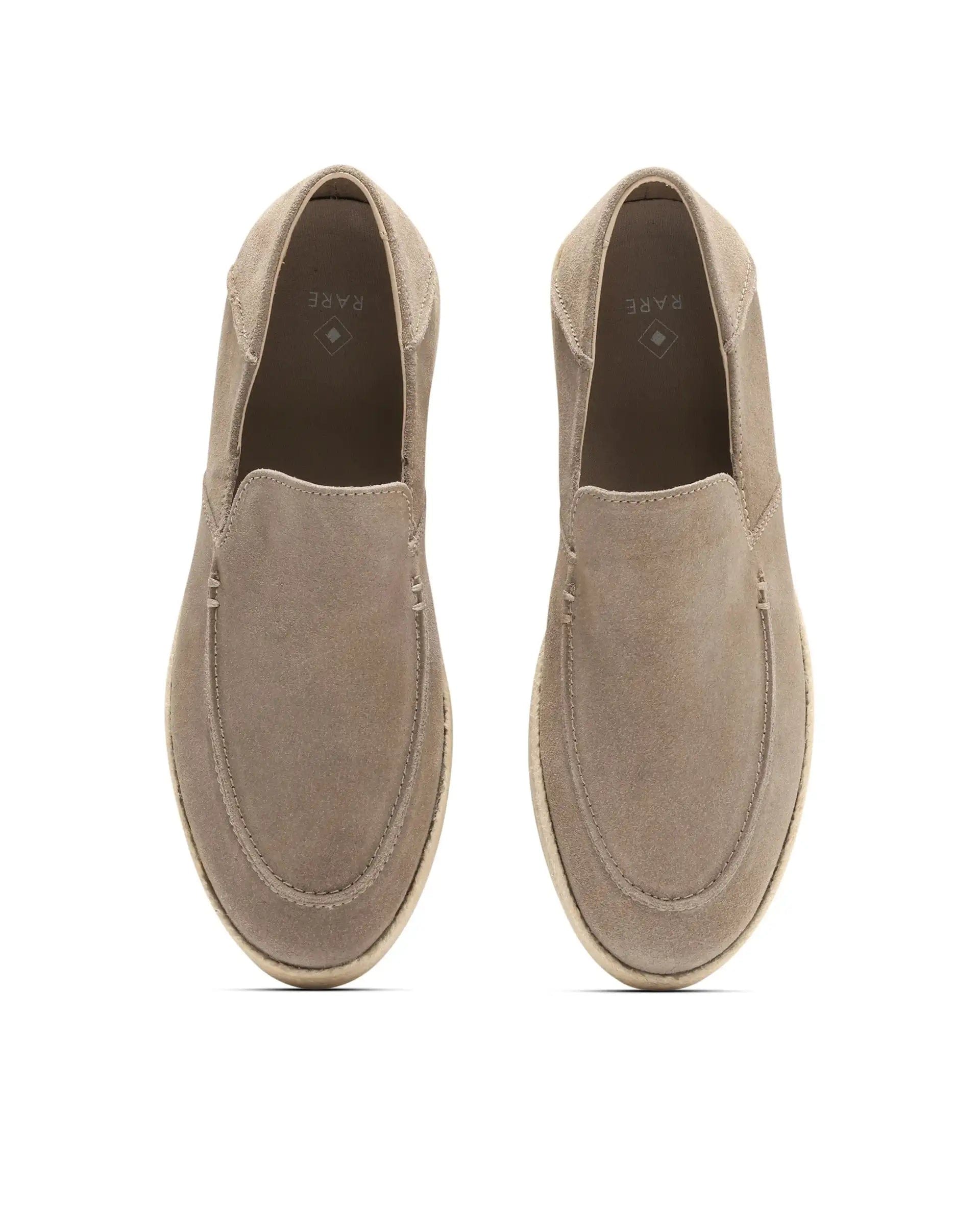 RAREZ Rare Rabbit Men Havana Lite Fawn Suede Leather Slip - On Closure Shoes