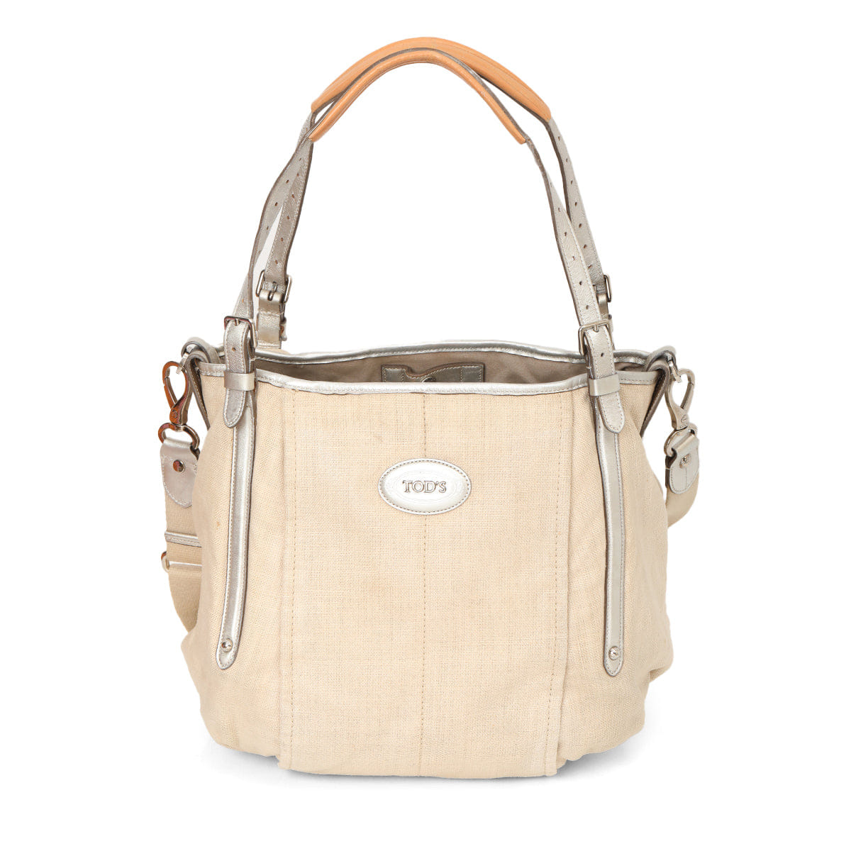 Tods Beige Linen G - Line Easy Sacca Grande Tote Bag