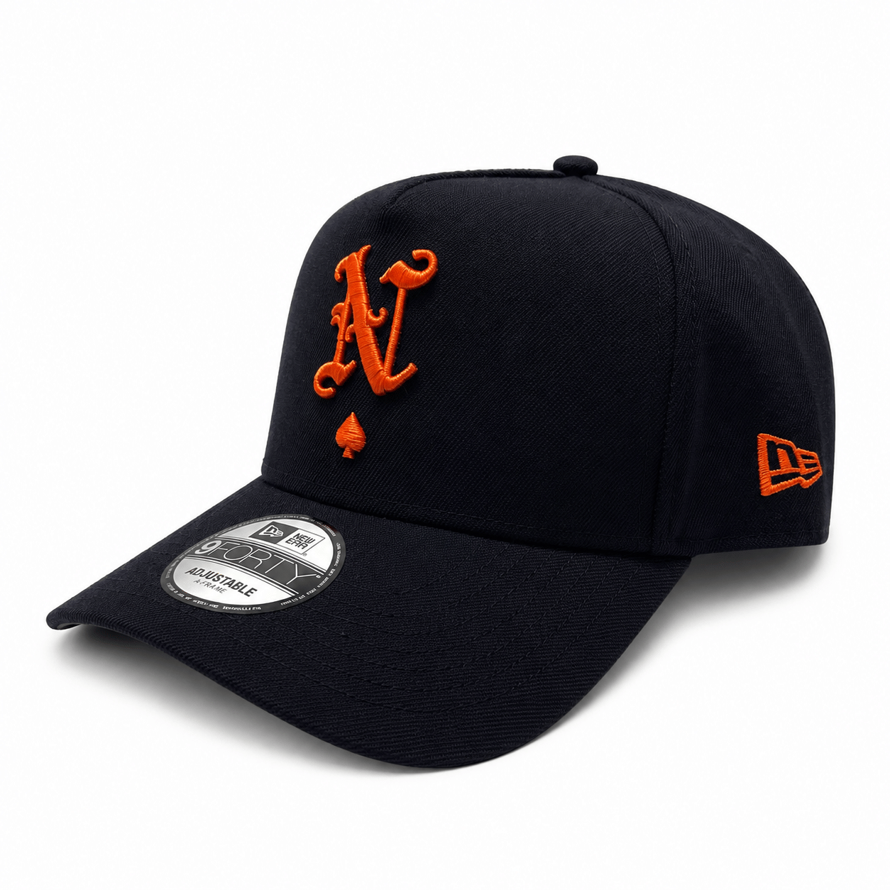 NEW ERA x NRML ACE OF SPADES 9FORTY ADJUSTABLE NAVY & ORANGE