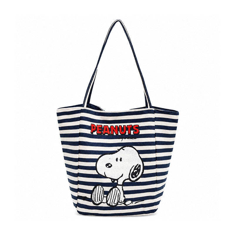 Bag PEANUTS Snoopy Striped Canvas Tote Bag | 100% Authentic