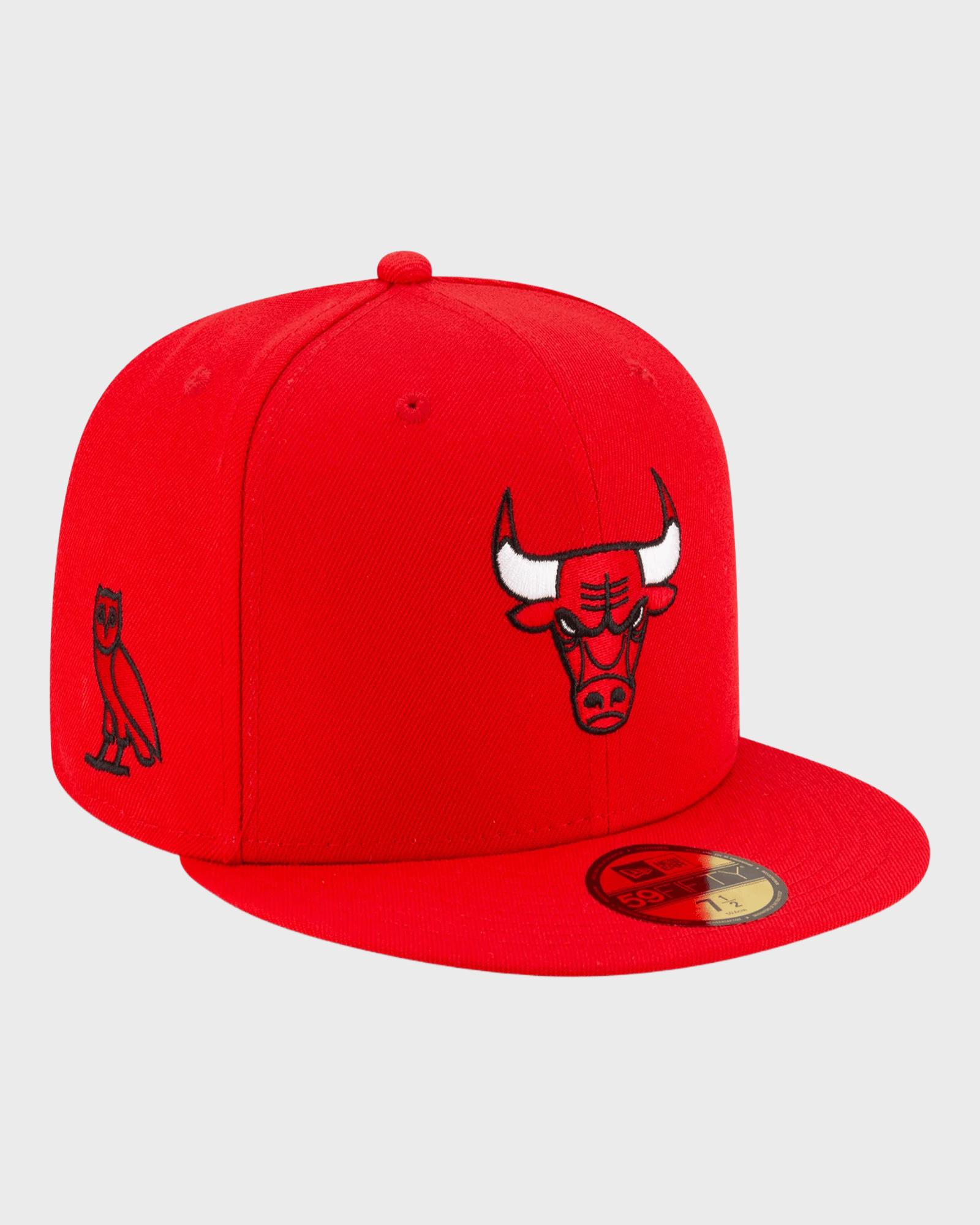 OVO x NEW ERA 59FIFTY Fitted Chicago Bulls Hat Red