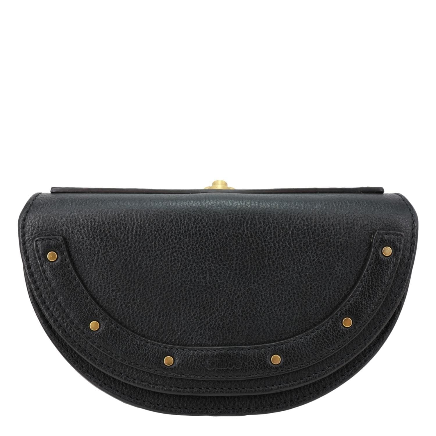 CHLOE Nile Bracelet Minaudiere Small Leather Crossbody Bag Black
