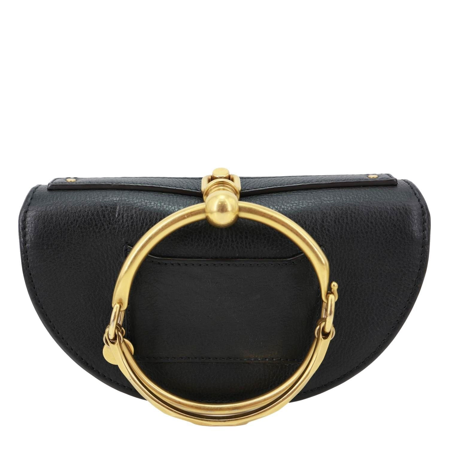 CHLOE Nile Bracelet Minaudiere Small Leather Crossbody Bag Black
