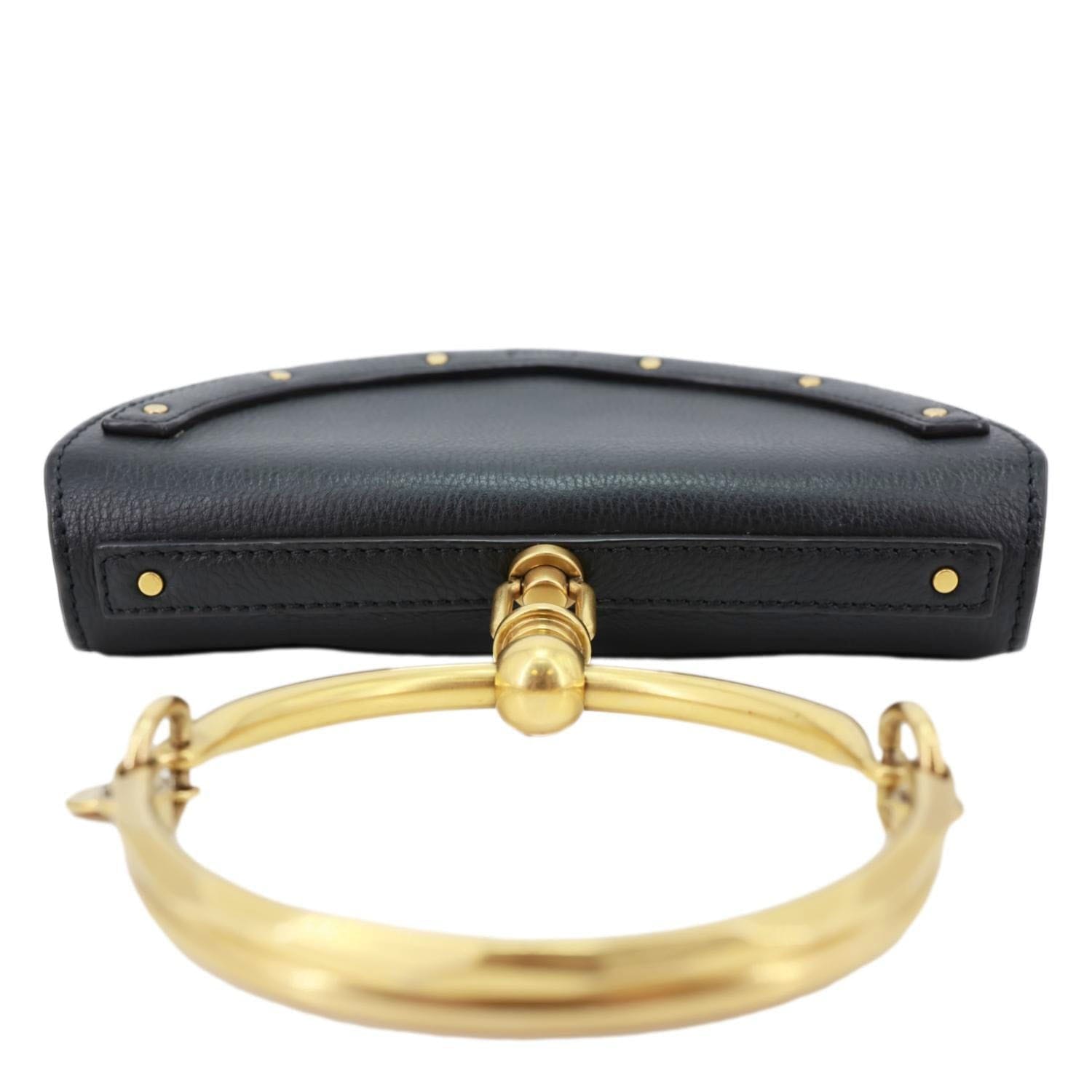 CHLOE Nile Bracelet Minaudiere Small Leather Crossbody Bag Black