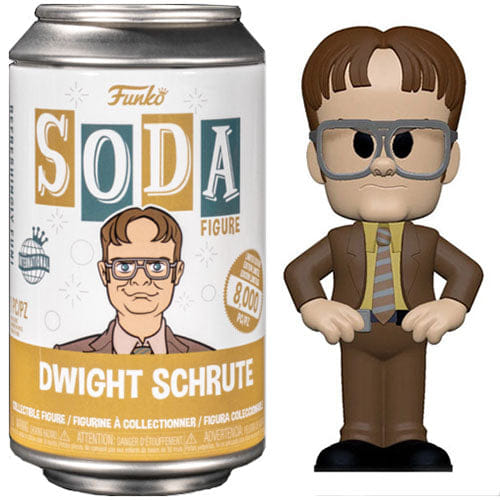 Funko Soda Dwight Schrute International, Sealed **Shot at Chase, Dented**