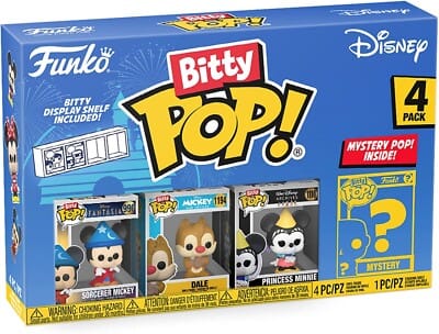 Funko Bitty Pop! Sorcerer Mickey, Dale, Princess Minnie & Mystery Bitty Series 3 4 - Pack