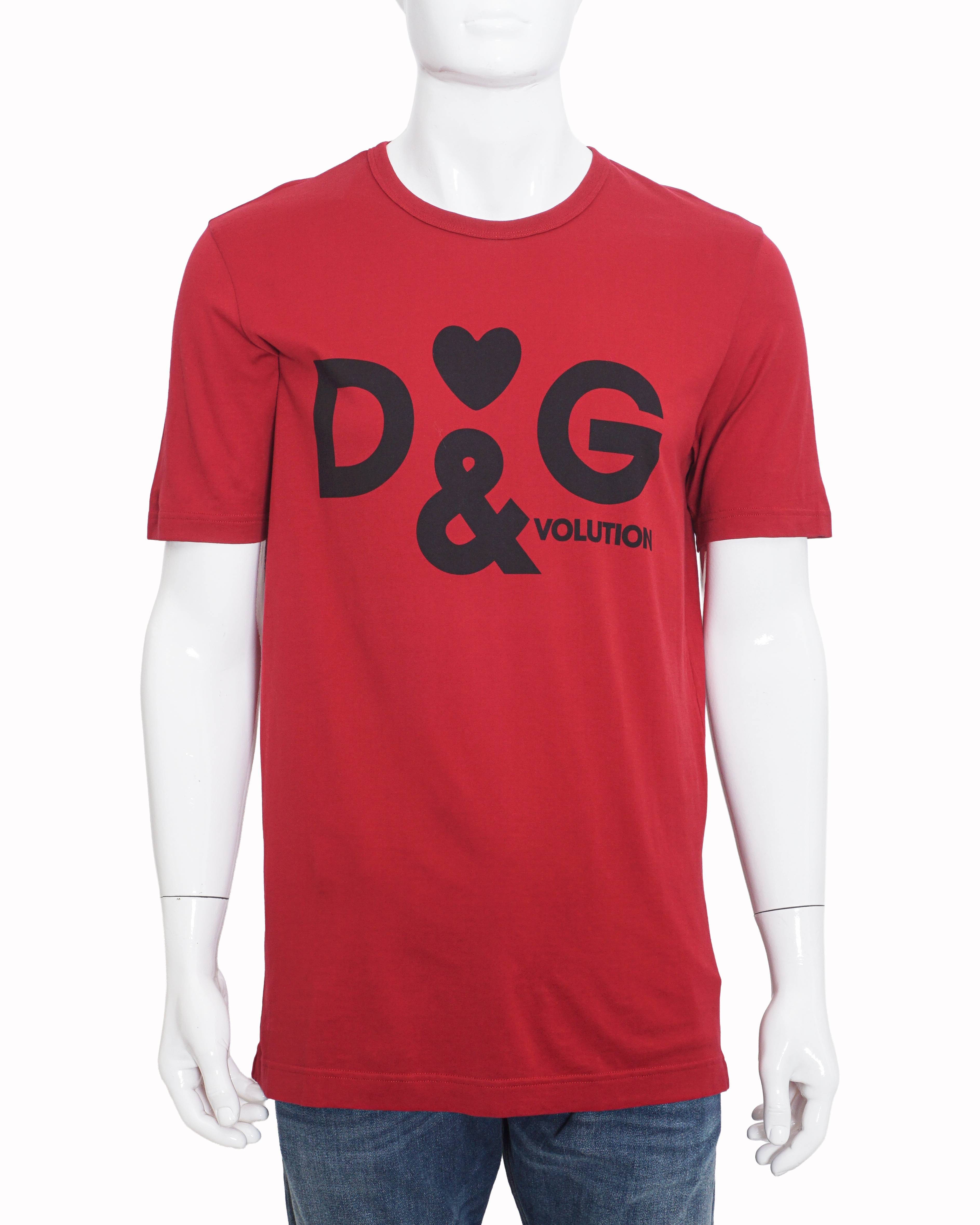 Dolce & Gabbana Red D&G Volution Heart Men's T - Shirt