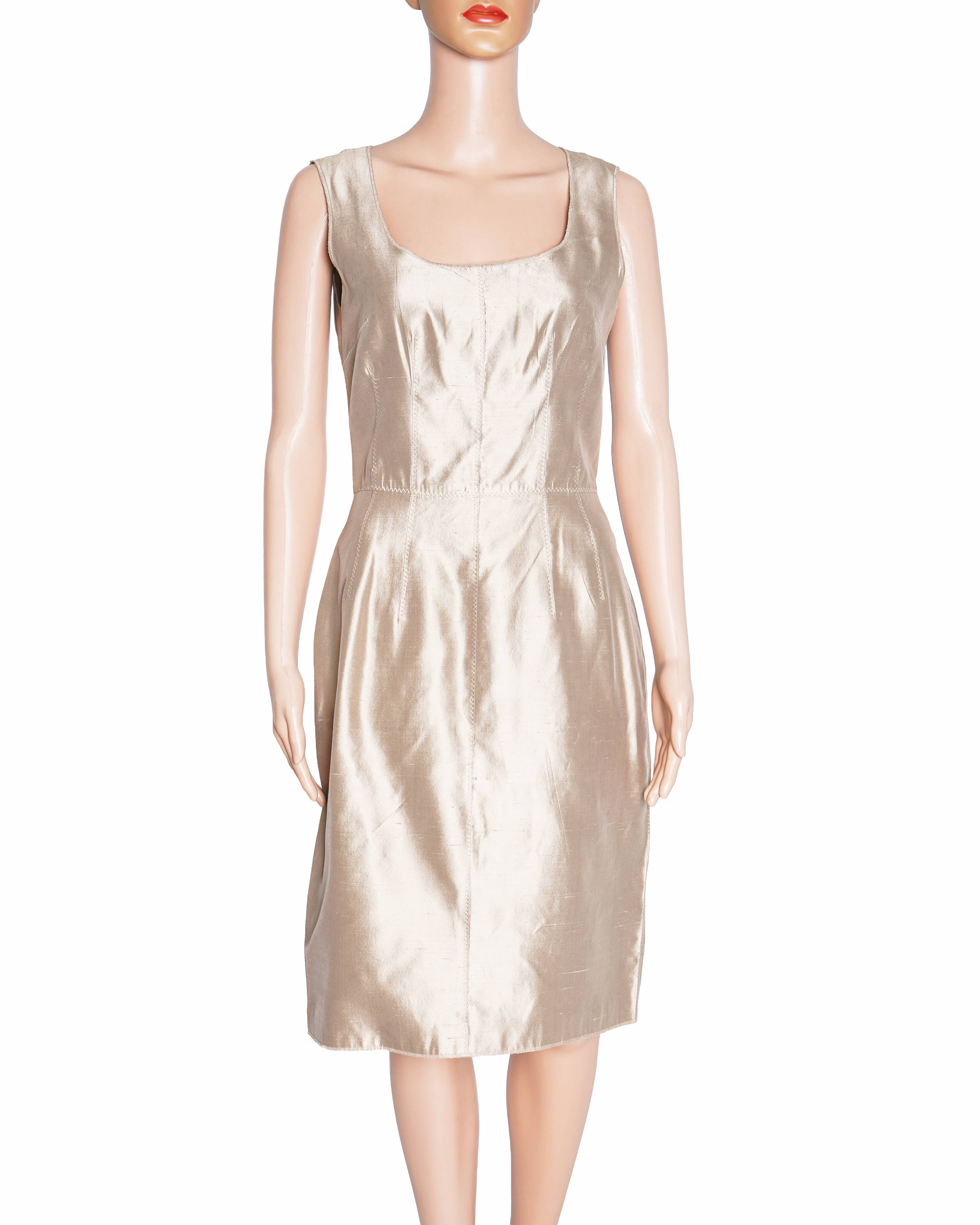 Dolce & Gabbana Gold - tone silk dress