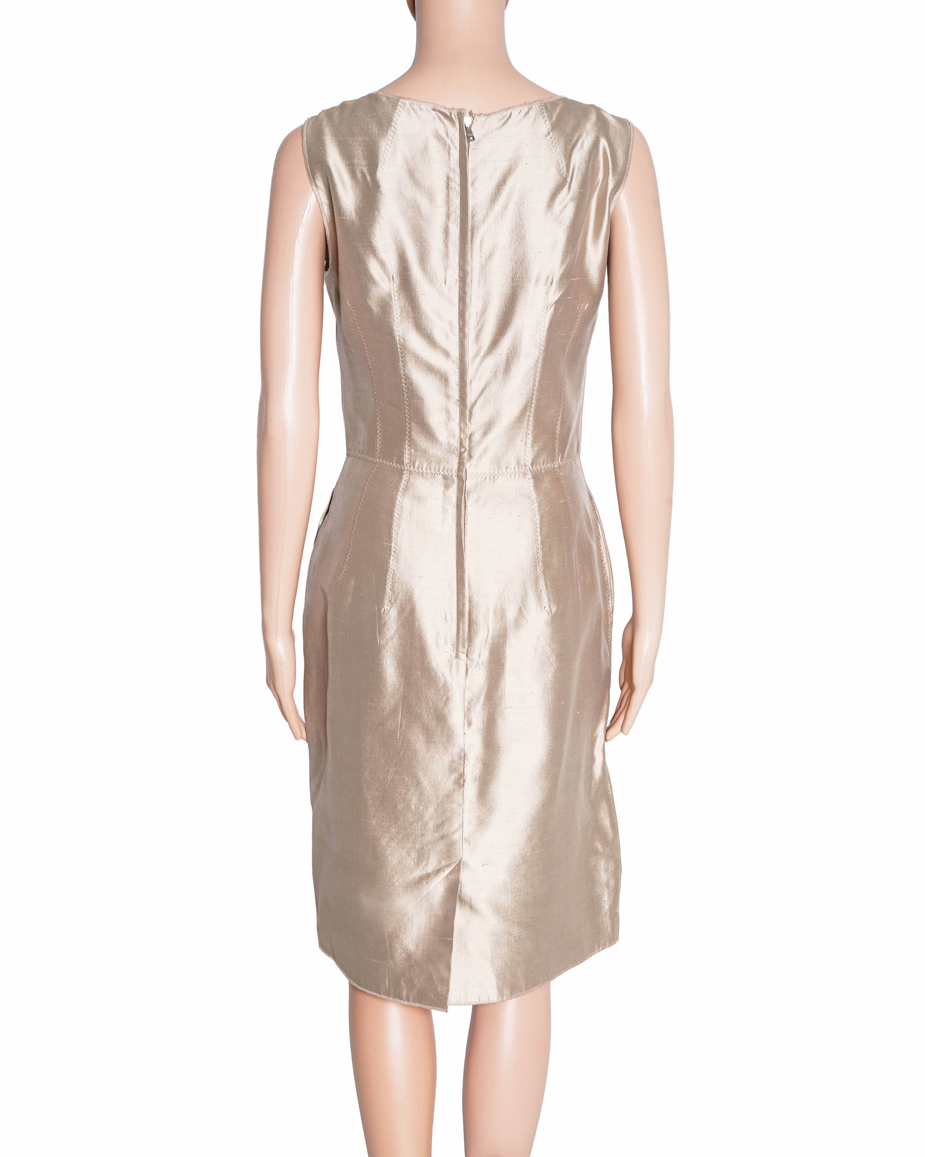 Dolce & Gabbana Gold - tone silk dress