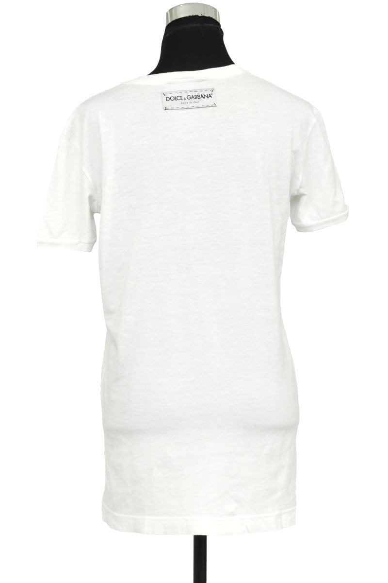 Dolce & Gabbana Size M White Heart Statement Graphic T - Shirt