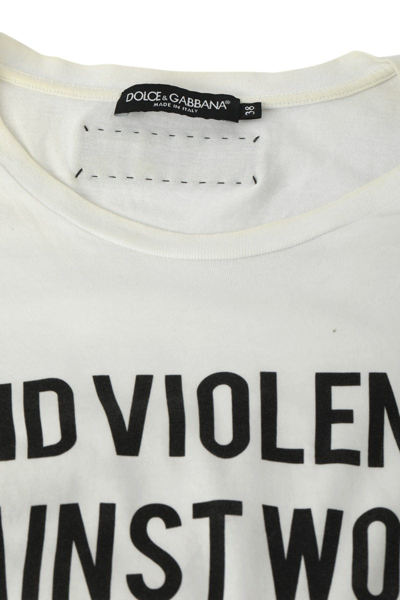 Dolce & Gabbana Size M White Heart Statement Graphic T - Shirt