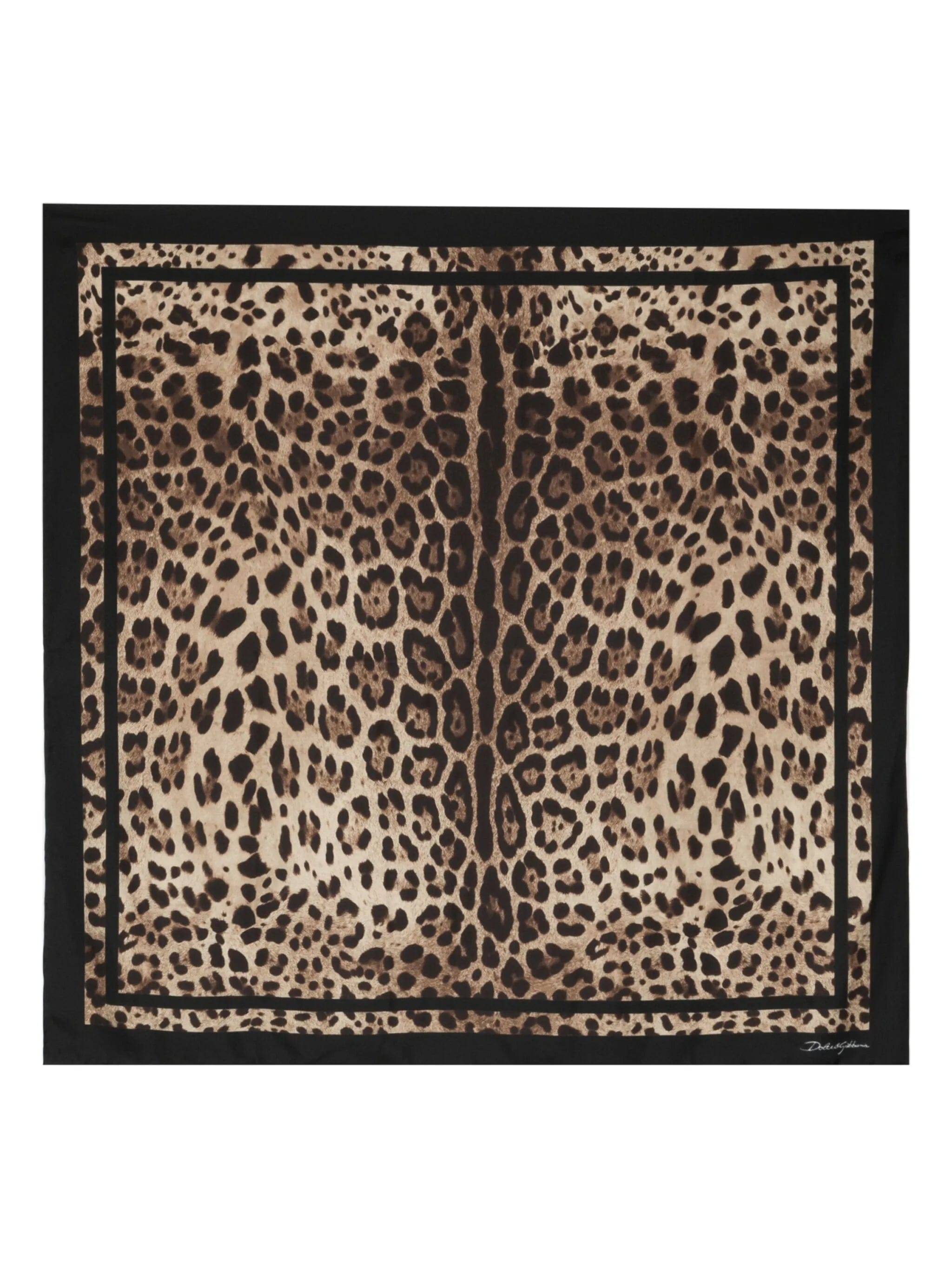 Dolce & Gabbana leopard - print silk scarf
