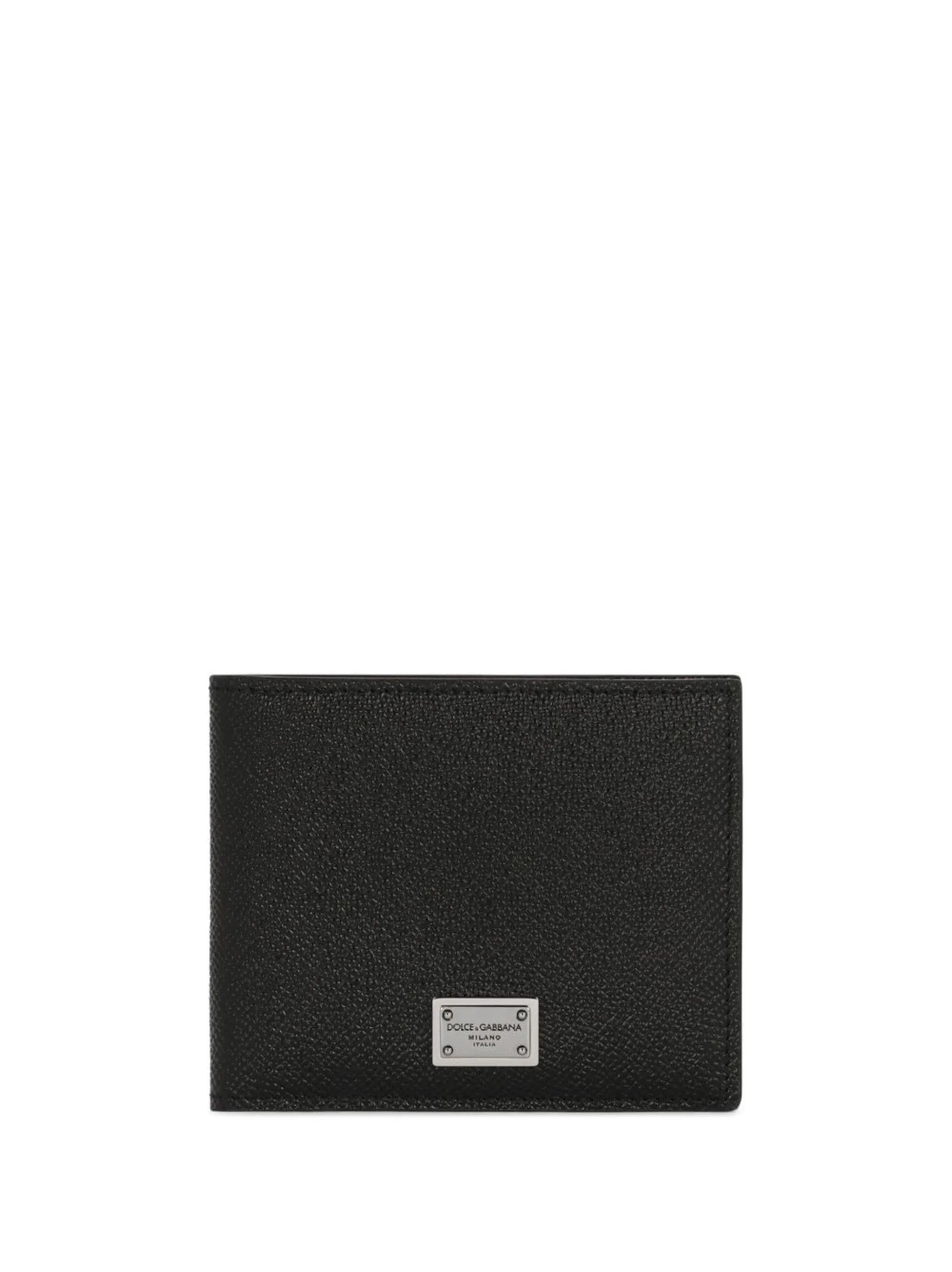 Dolce & Gabbana logo - plaque grained leather wallet