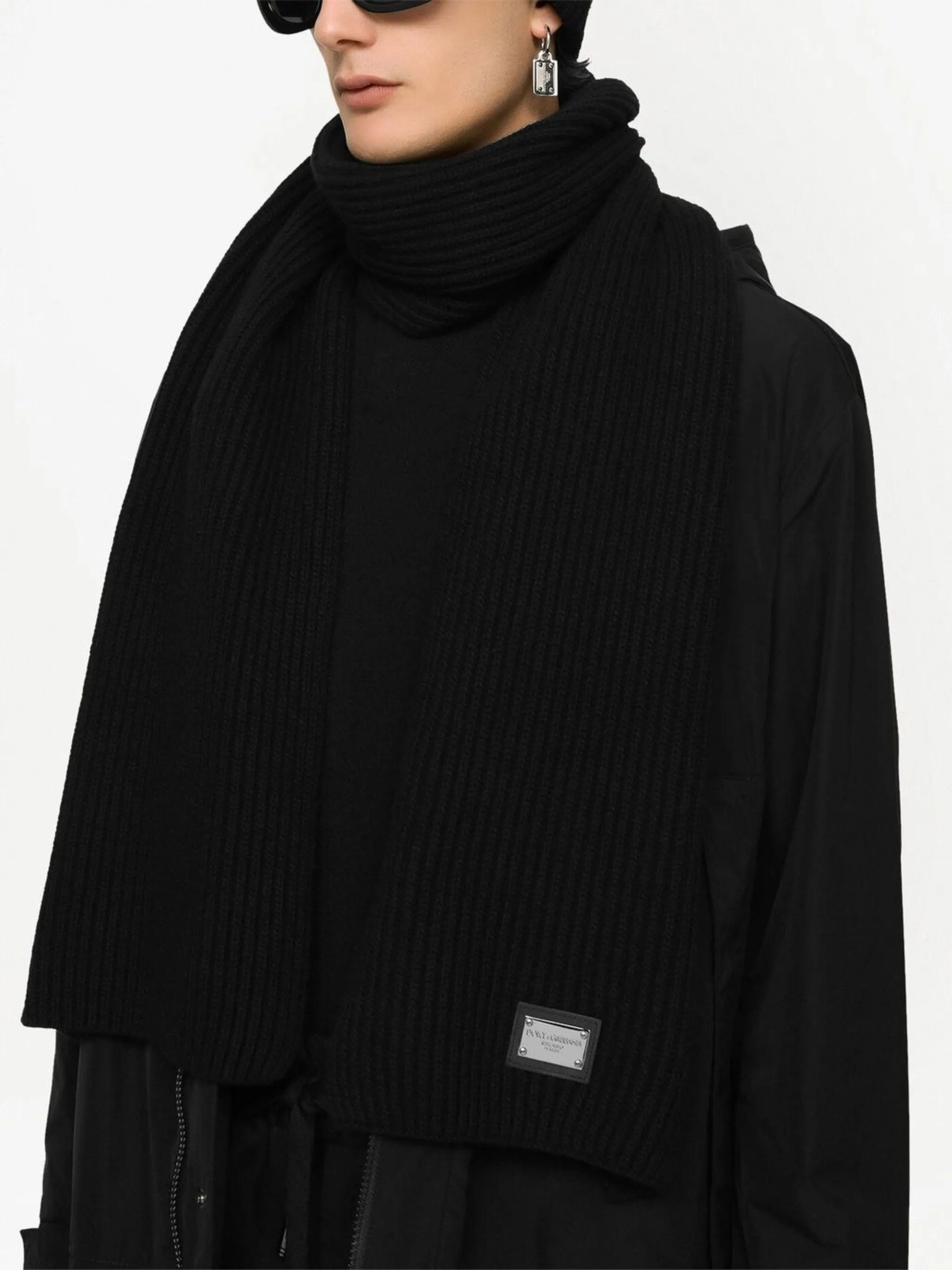 Dolce & Gabbana logo - patch wool scarf