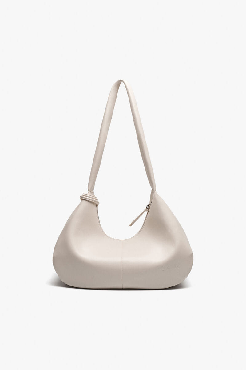 Ganni Egret Ivory Medium Hobo Bag