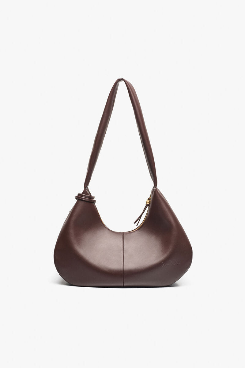 Ganni Seal Brown Medium Hobo Bag