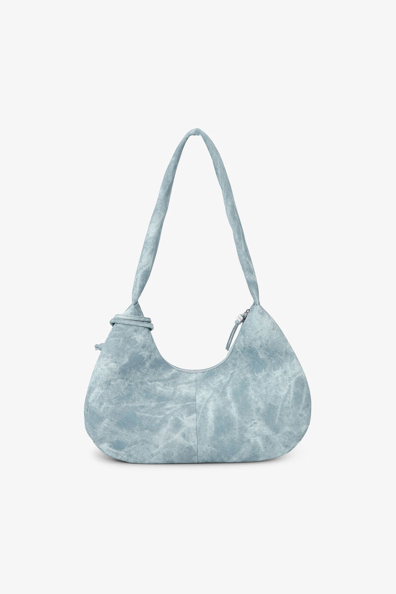 Ganni Celestial Blue Bleached Medium Hobo Bag