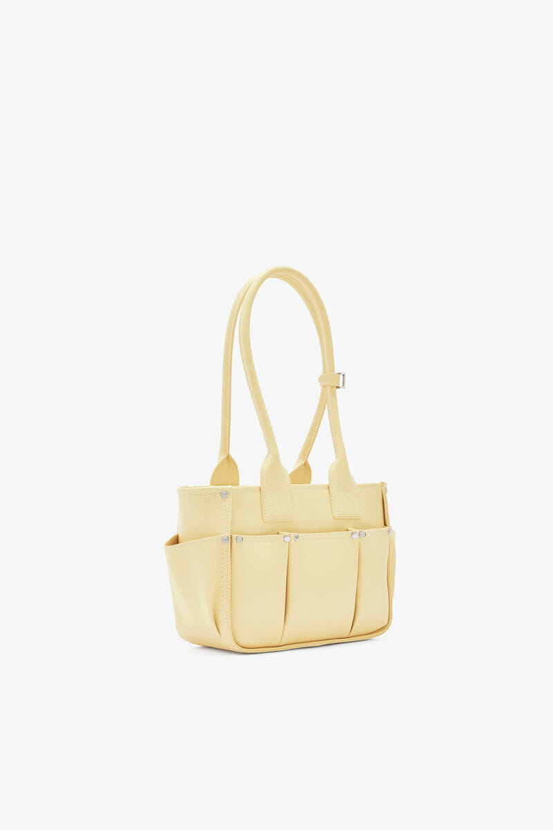 Ganni Yellow Cream Small Posy Bag In Yellow