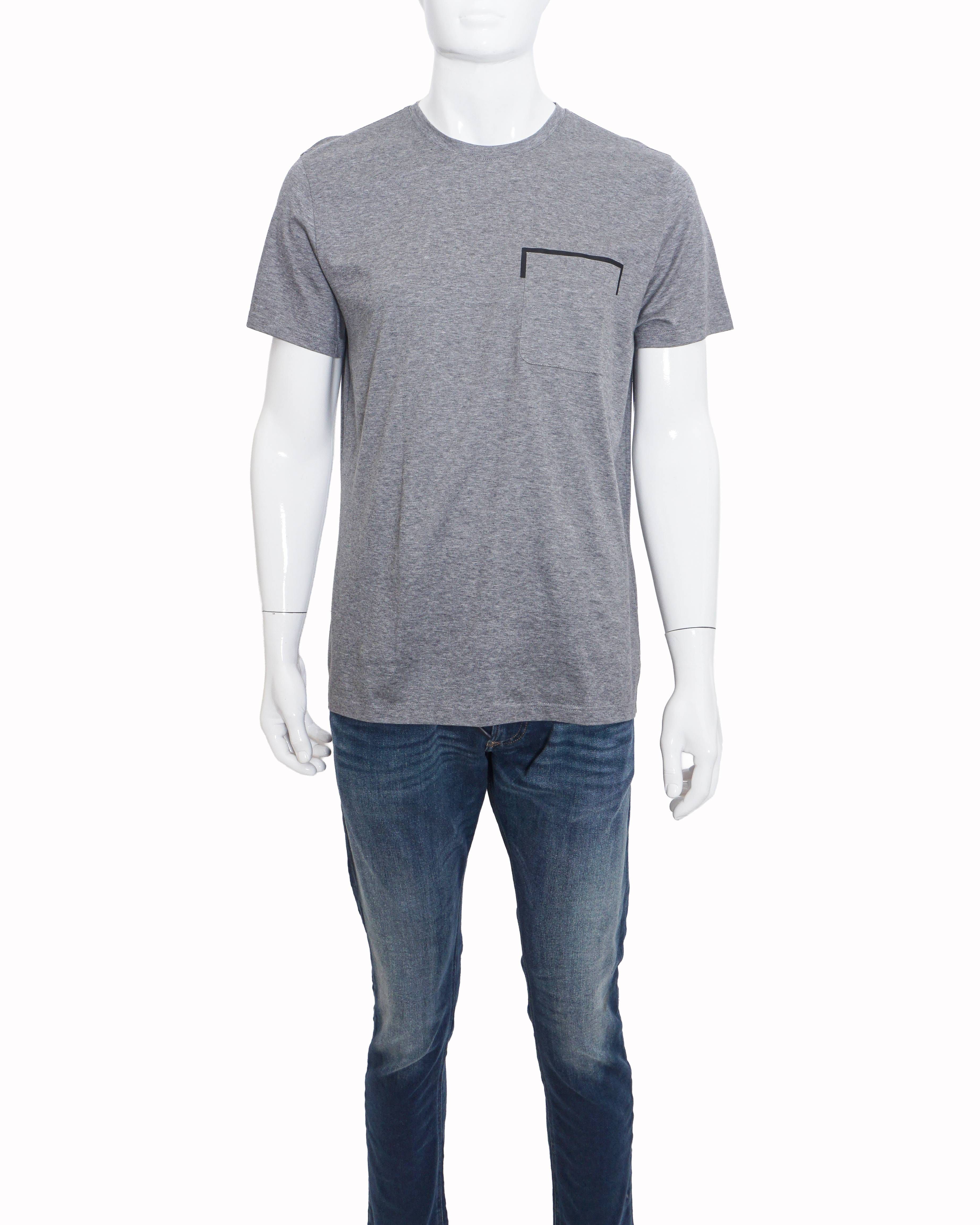 Berluti Classic Grey Leather - Trim Pocket Men's T - Shirt