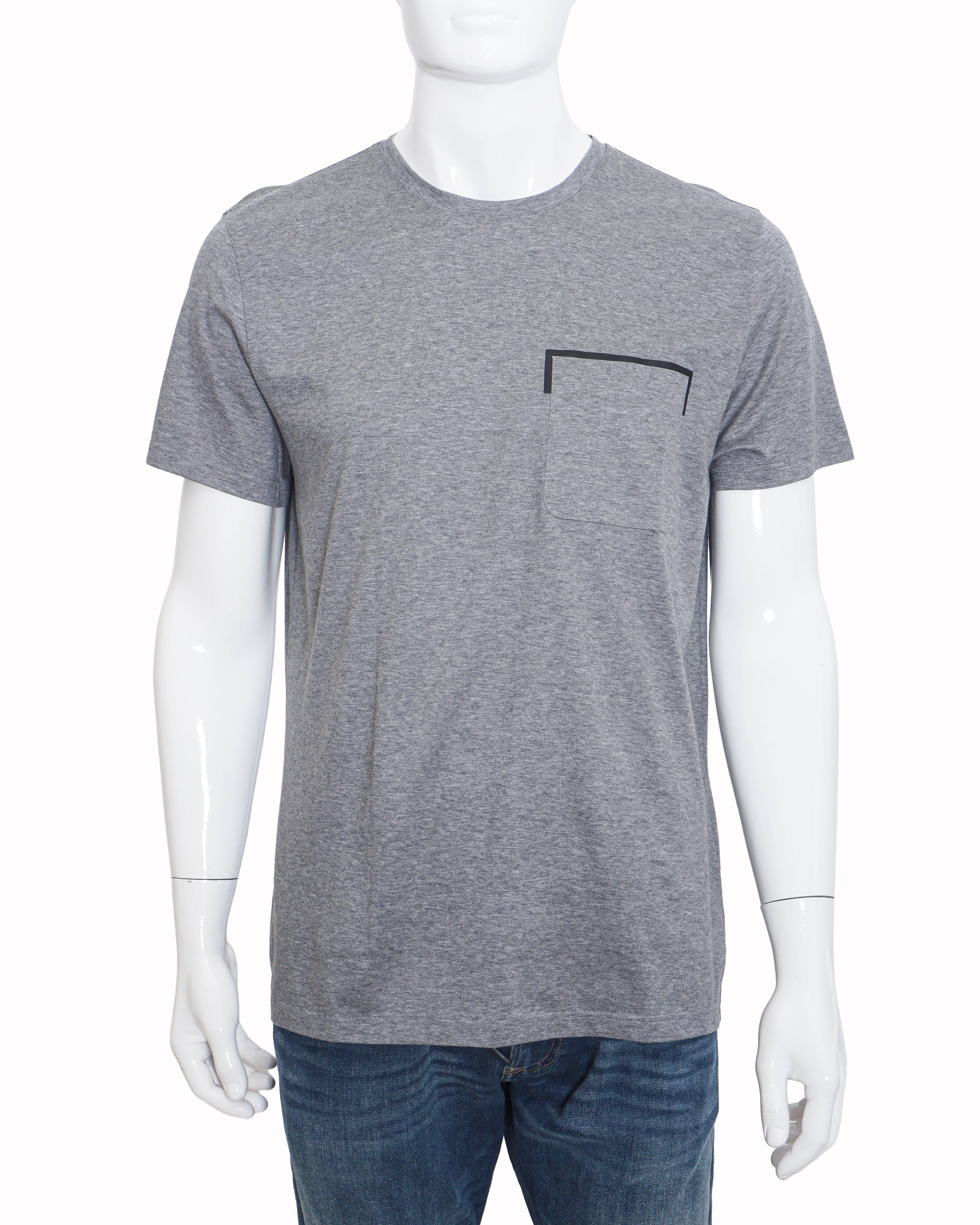 Berluti Classic Grey Leather - Trim Pocket Men's T - Shirt