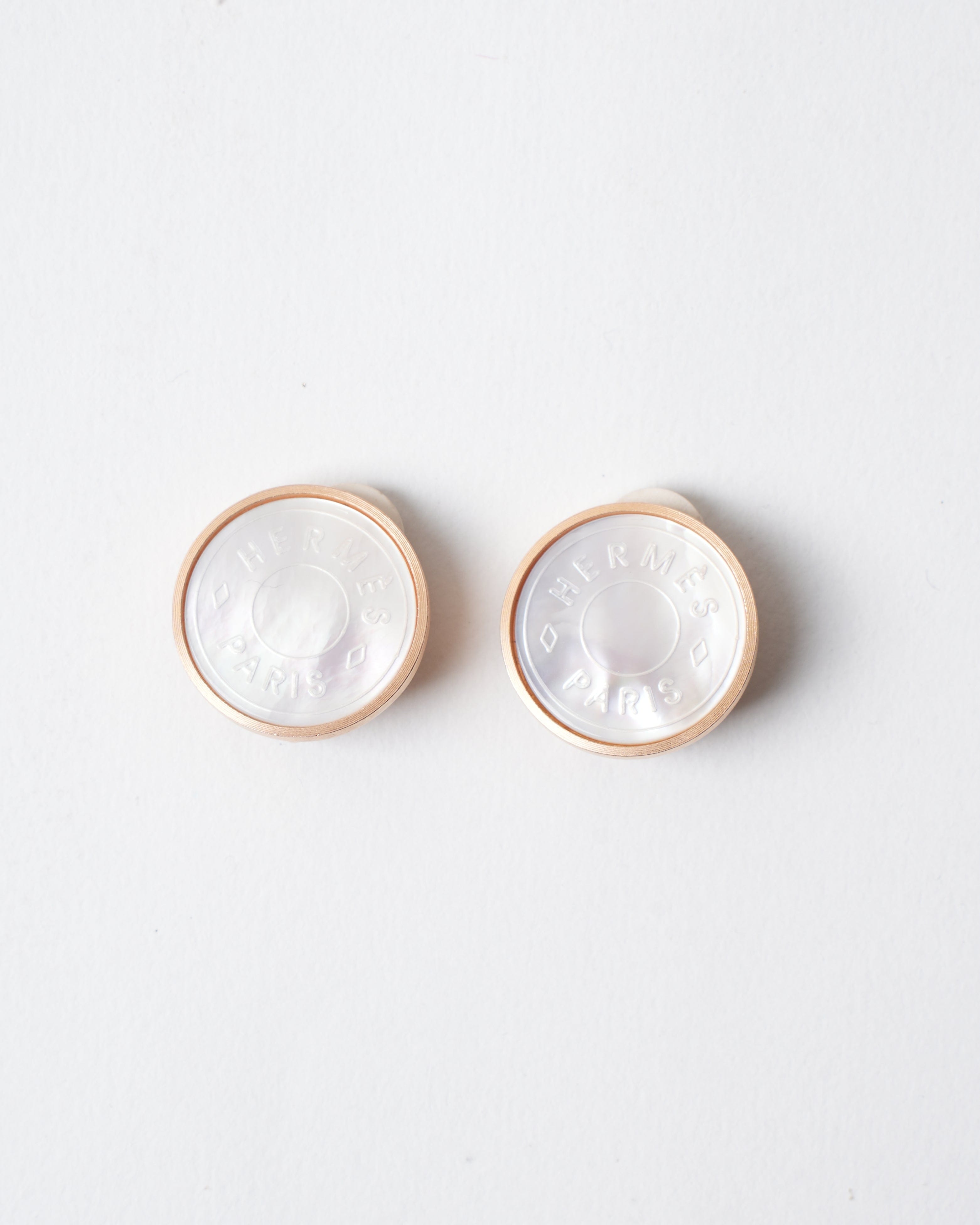 Hermès Vintage Hermes Gold Plated Enamel Earrings