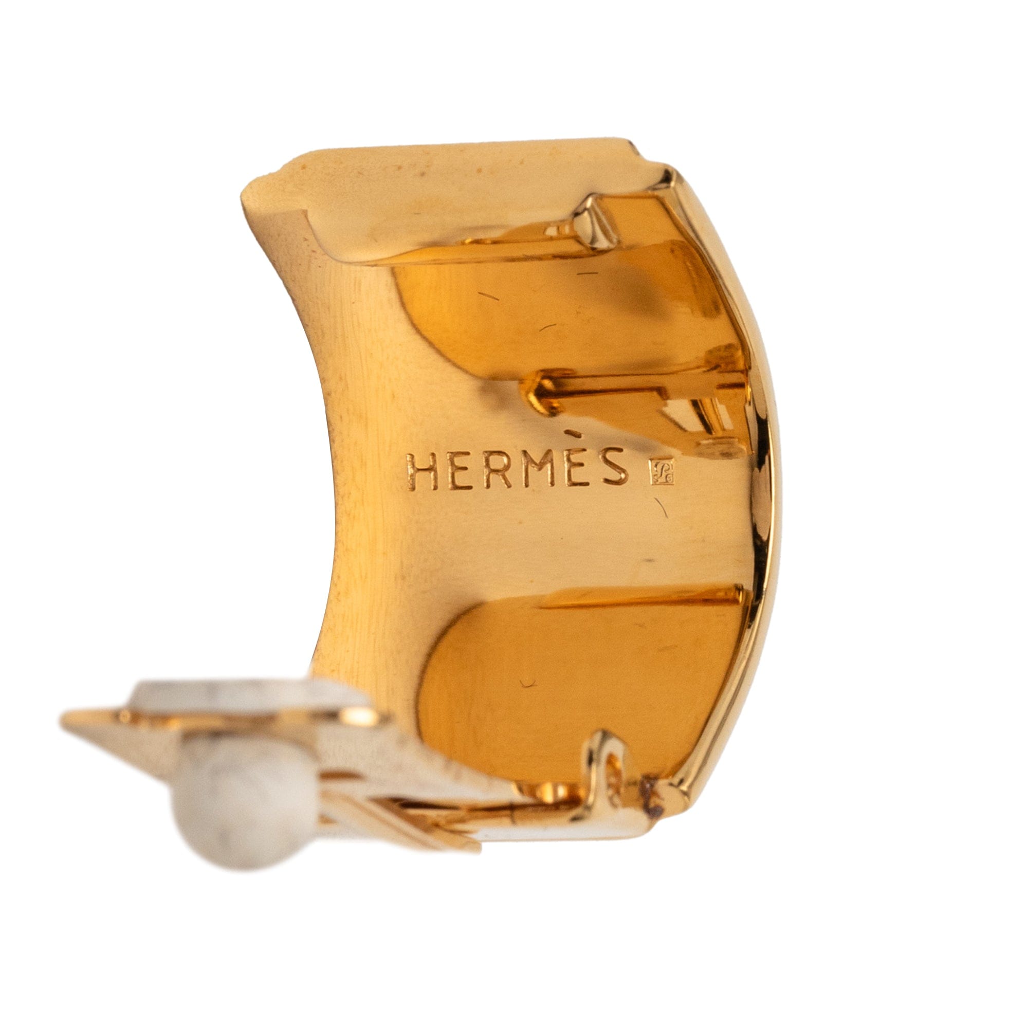 Hermès Gold Plated Enamel Cloisonne Clip On Earrings