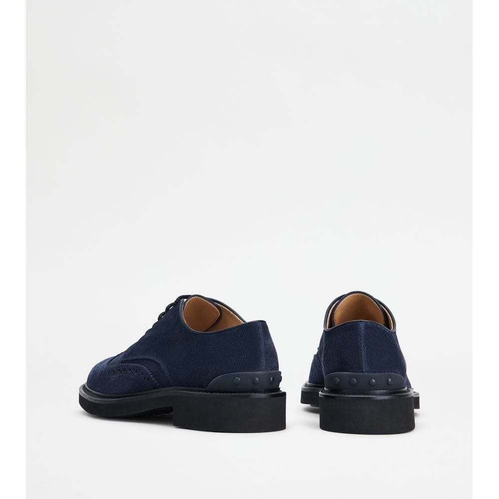 Tod's Tods Lace - Ups In Suede Blue Mens