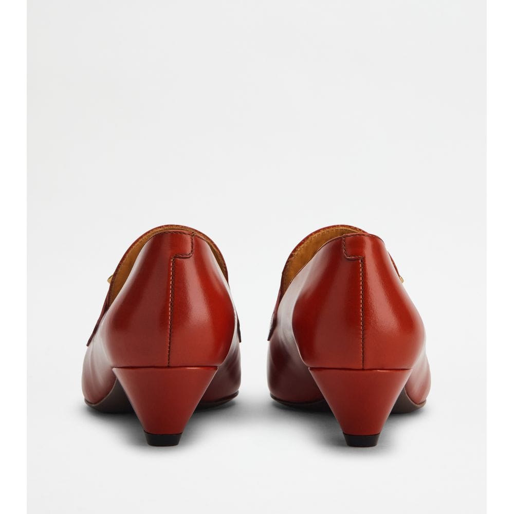 Tod's Tods Heeled Loafers In Leather Brown Womens