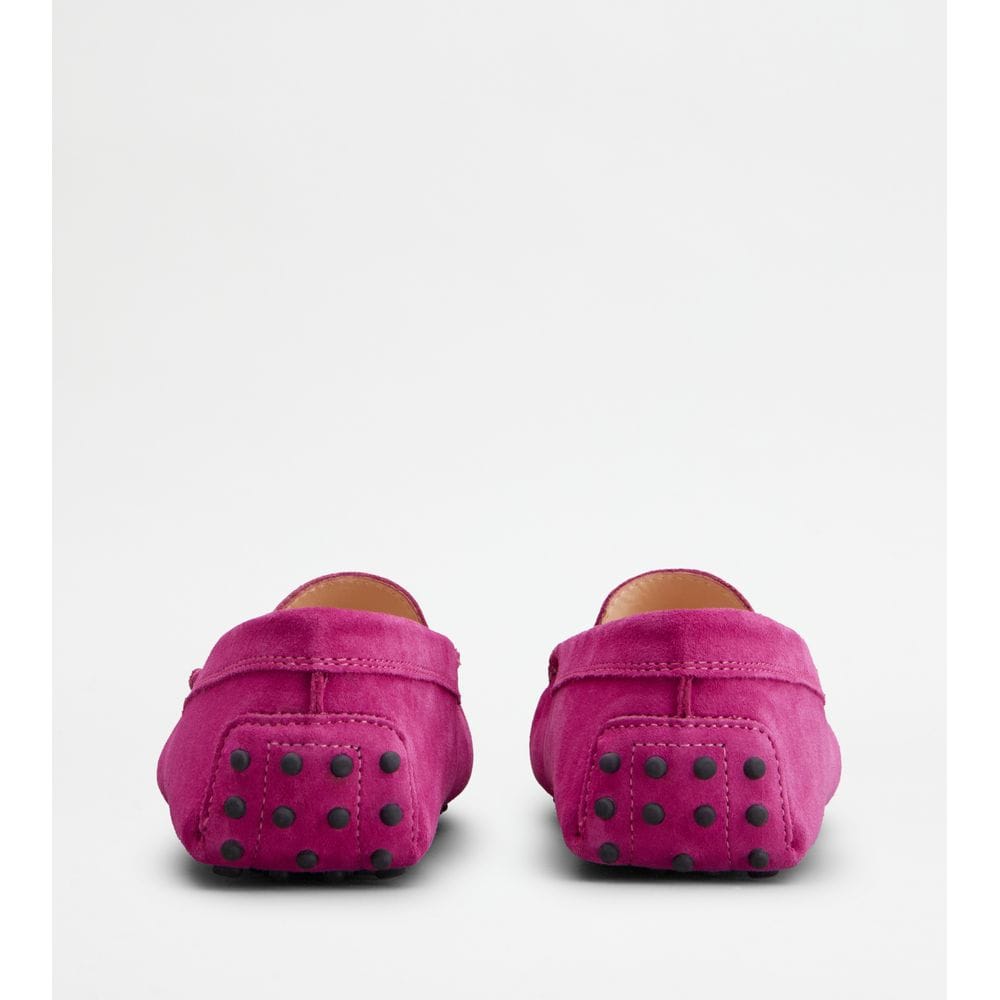 Tod's Tods Gommino Driving Shoes In Suede Pink Womens