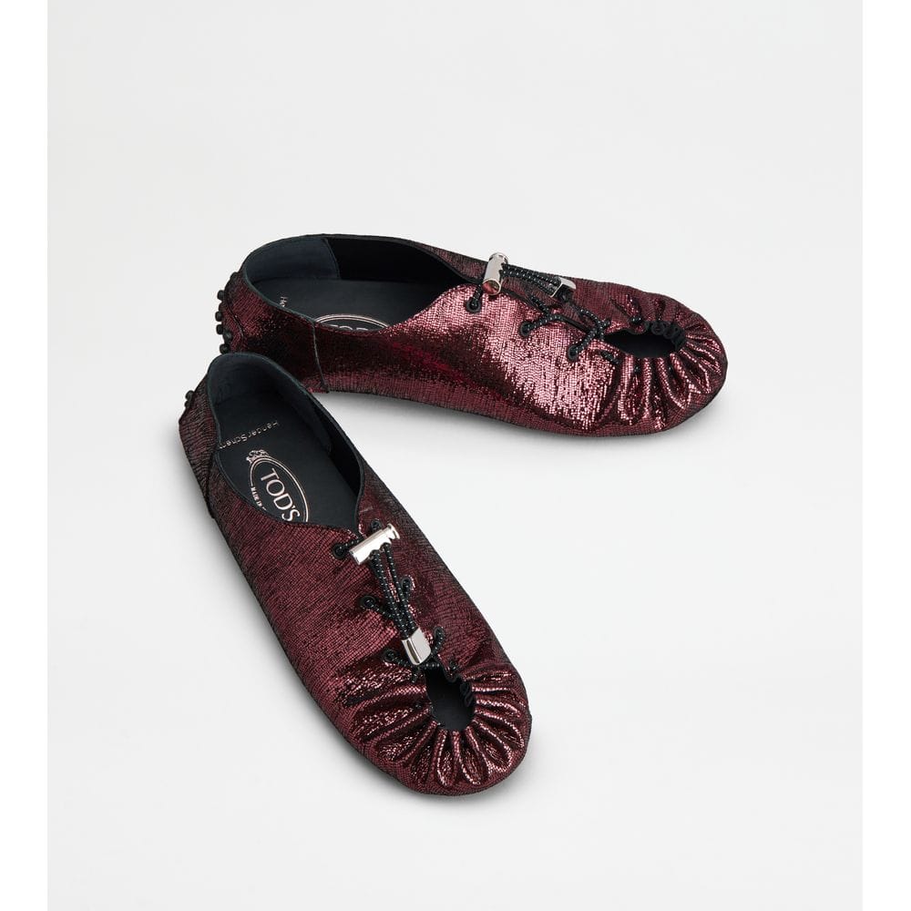 Tod's Tods Gommino In Leather With Drawstring Bordeaux Womens