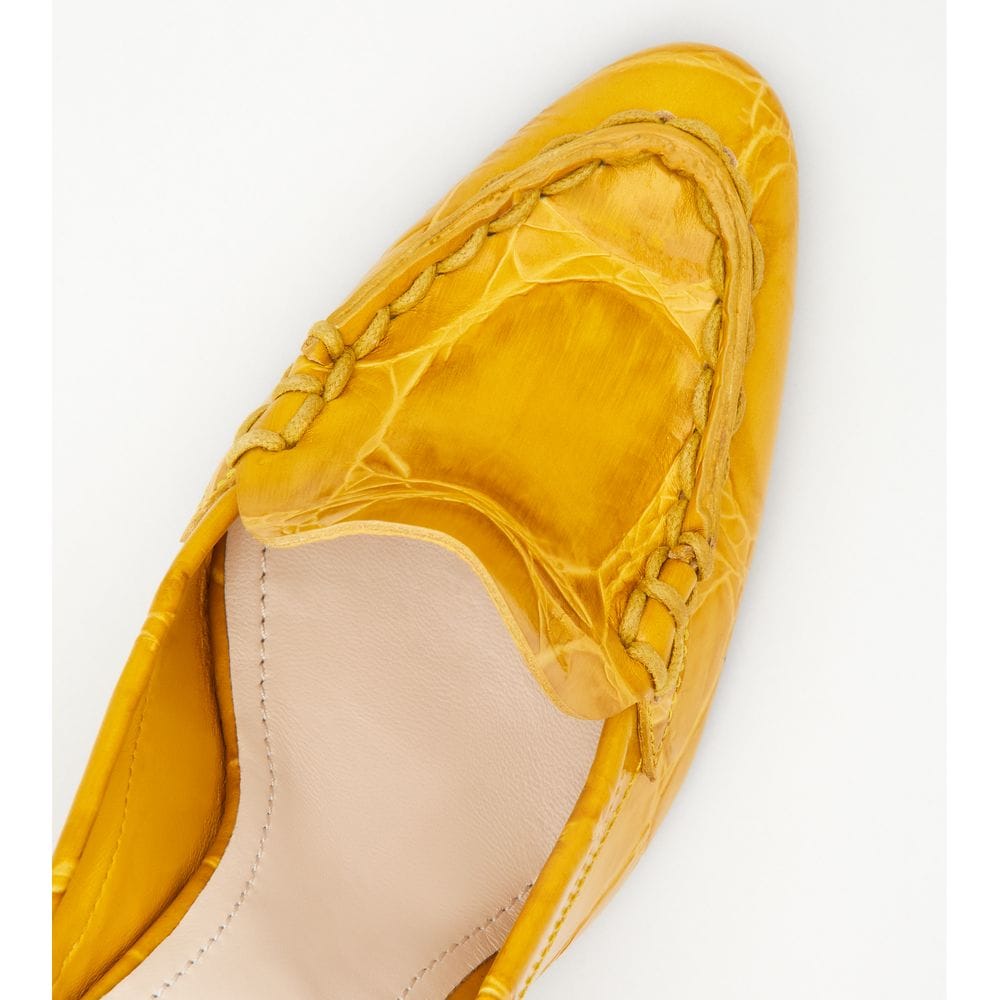 Tod's Tods Spiga Mules In Leather Yellow Womens