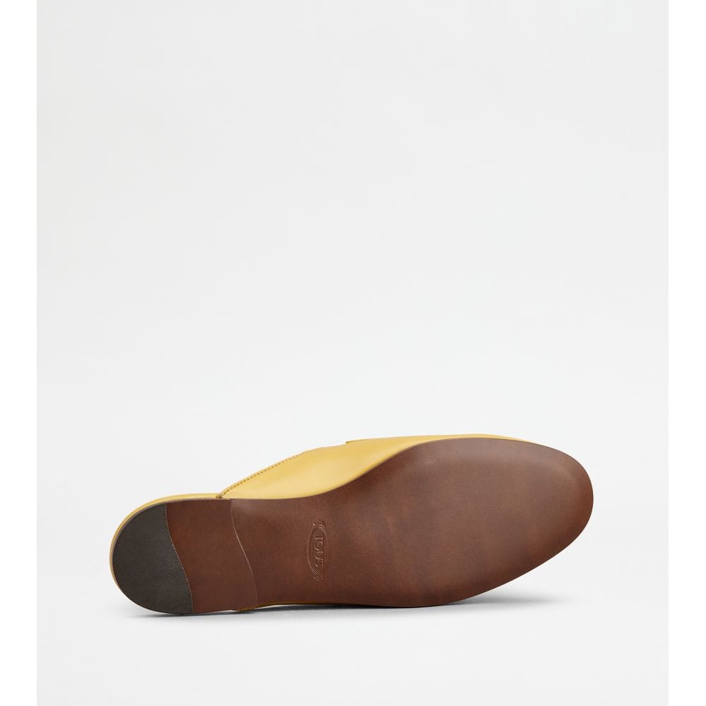 Tod's Tods Mules In Leather Yellow Womens