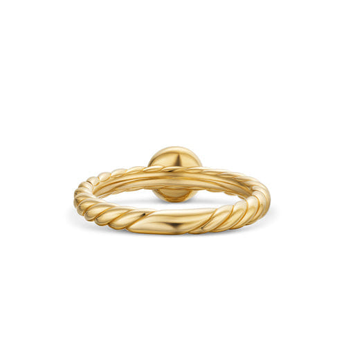 David Yurman Petite Cable Ring in 18K Yellow Gold with Center Diamond, 2.8 mm, Size 6