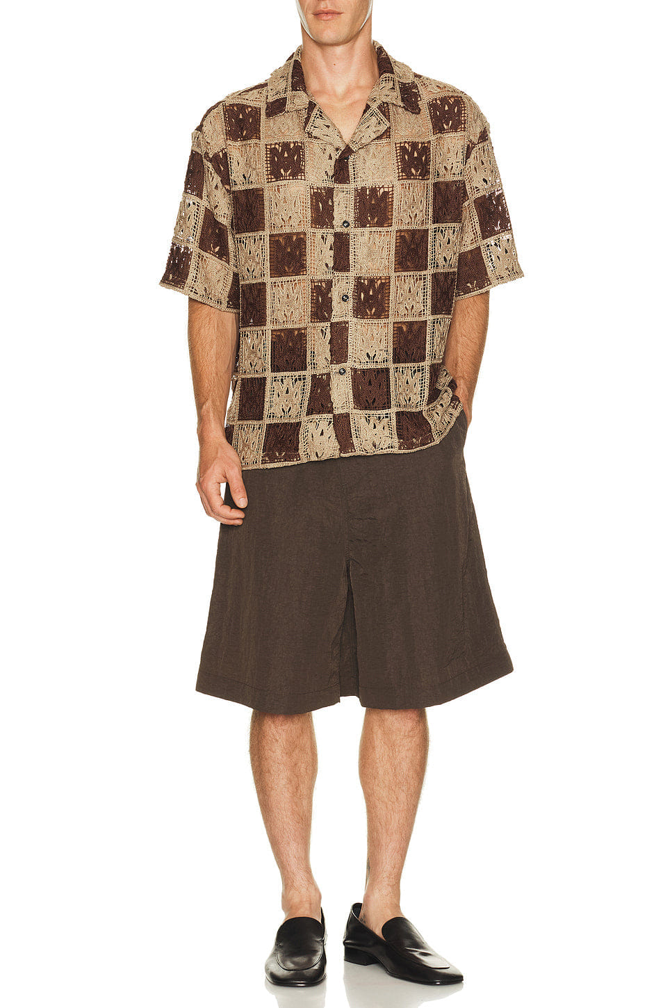 Amiri MA Check Lace Camp Shirt