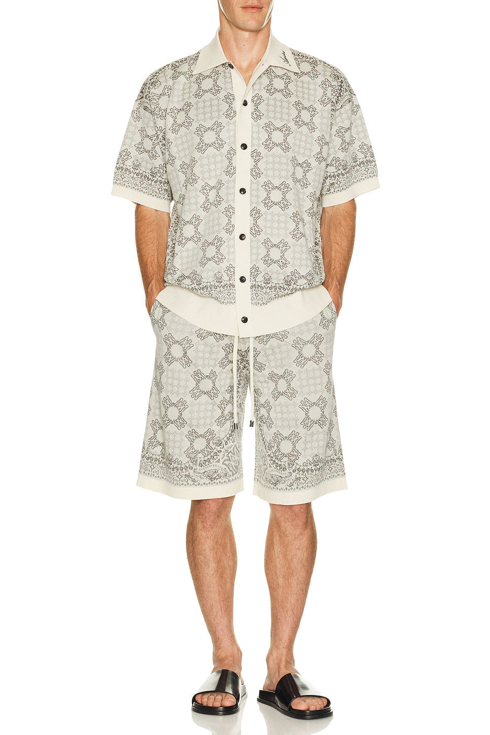 Amiri MA Quad Check Mesh Knit Shirt