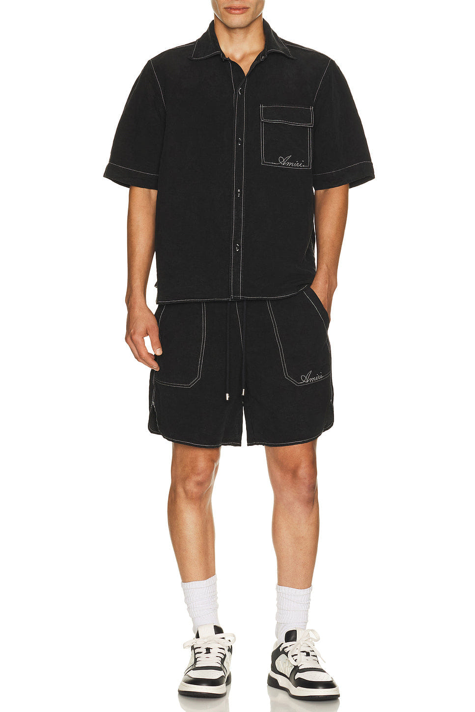 Amiri Script Linen Shirt