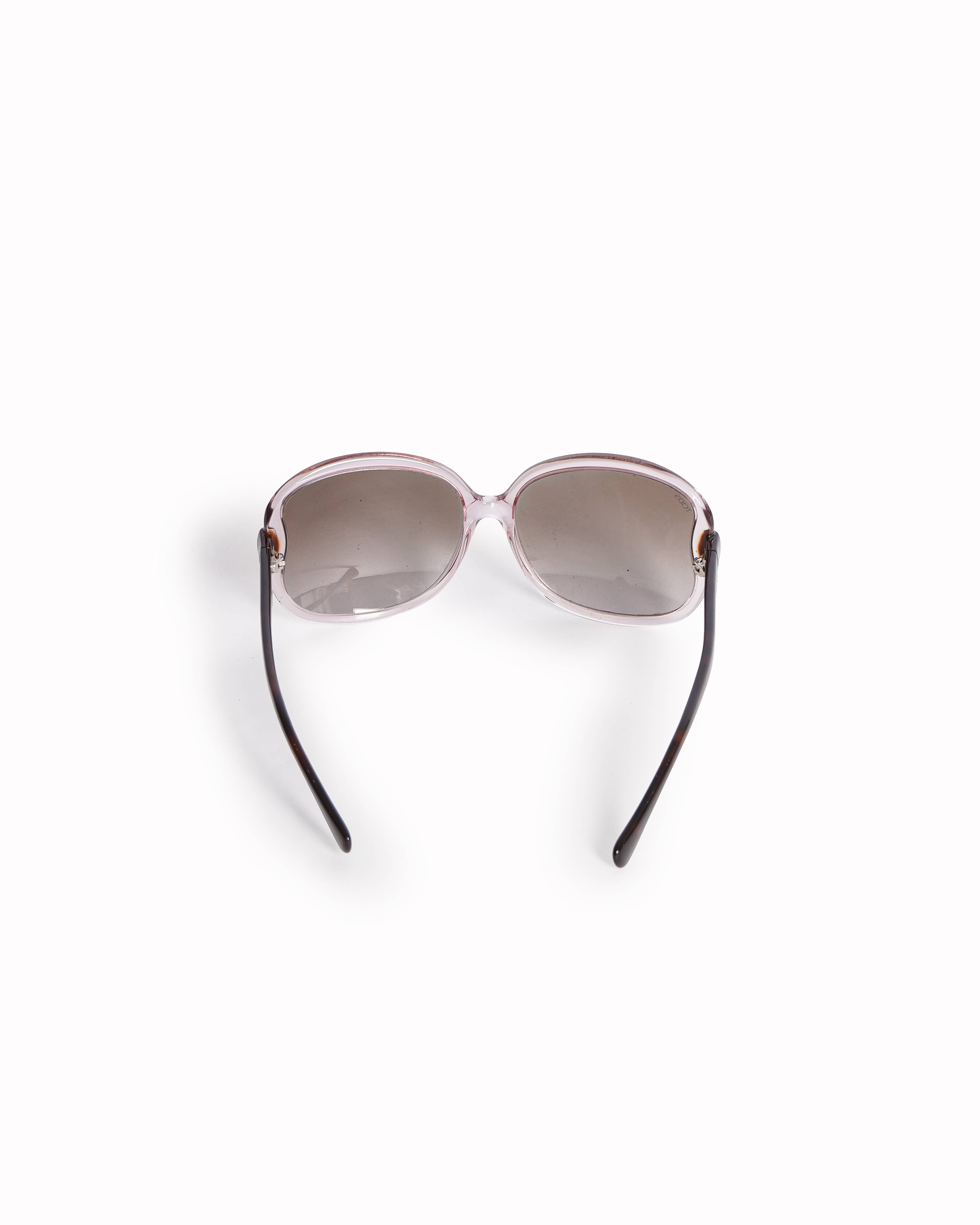 Tod's Translucent Blush Pink Round Oversized Sunglasses