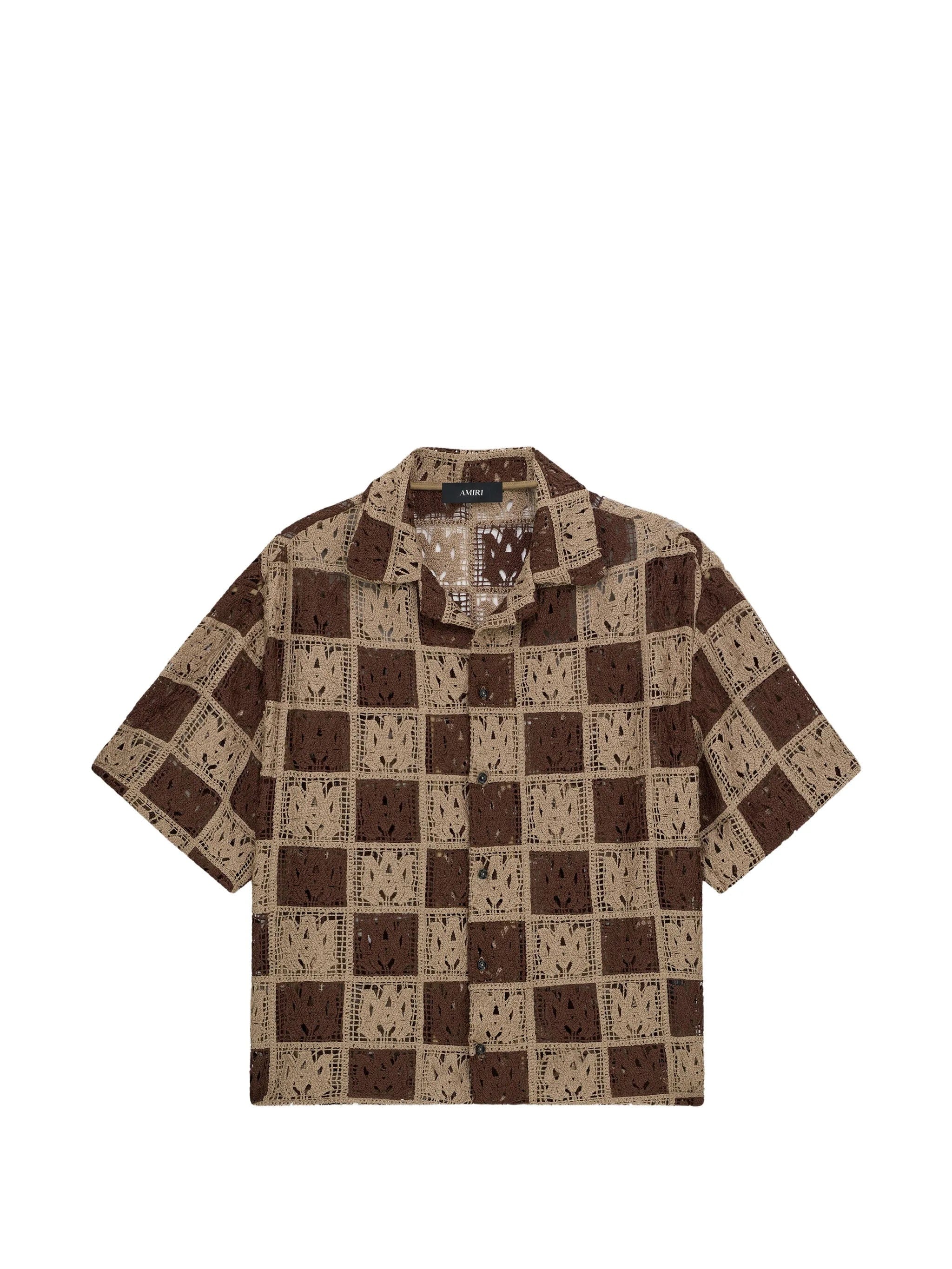 AMIRI MA checker mesh os camp shirt