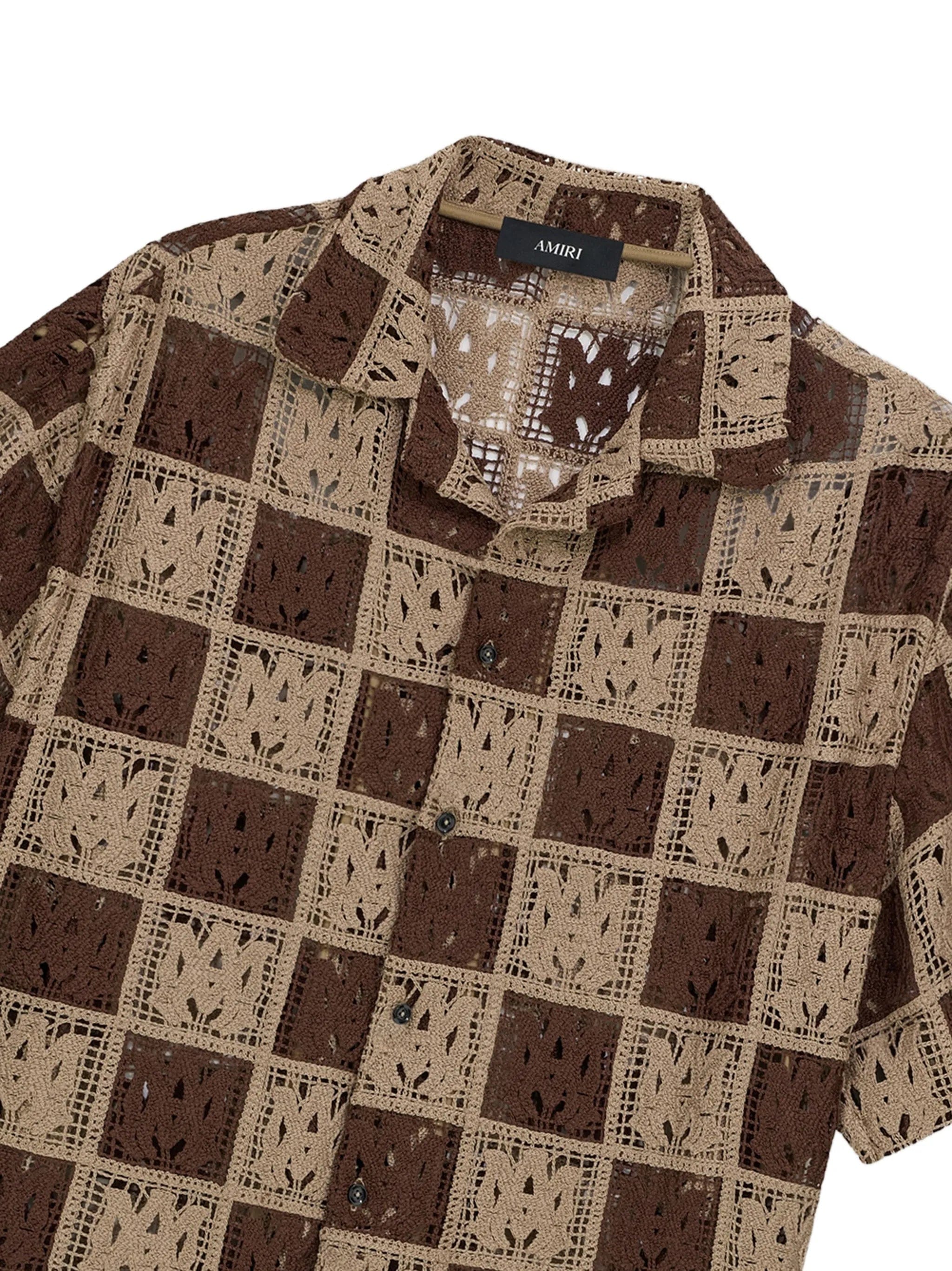 AMIRI MA checker mesh os camp shirt