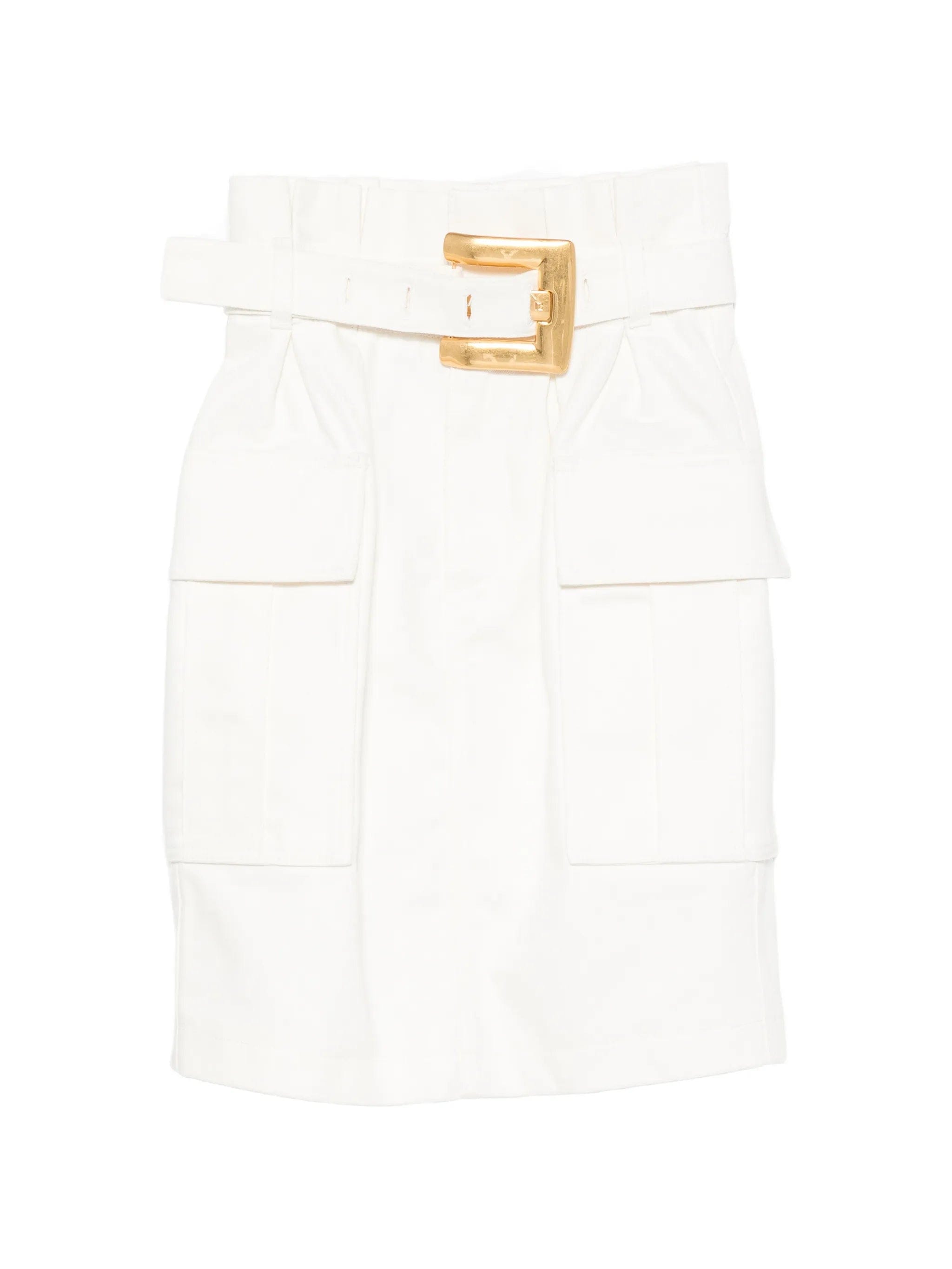Balmain belted mini cargo skirt