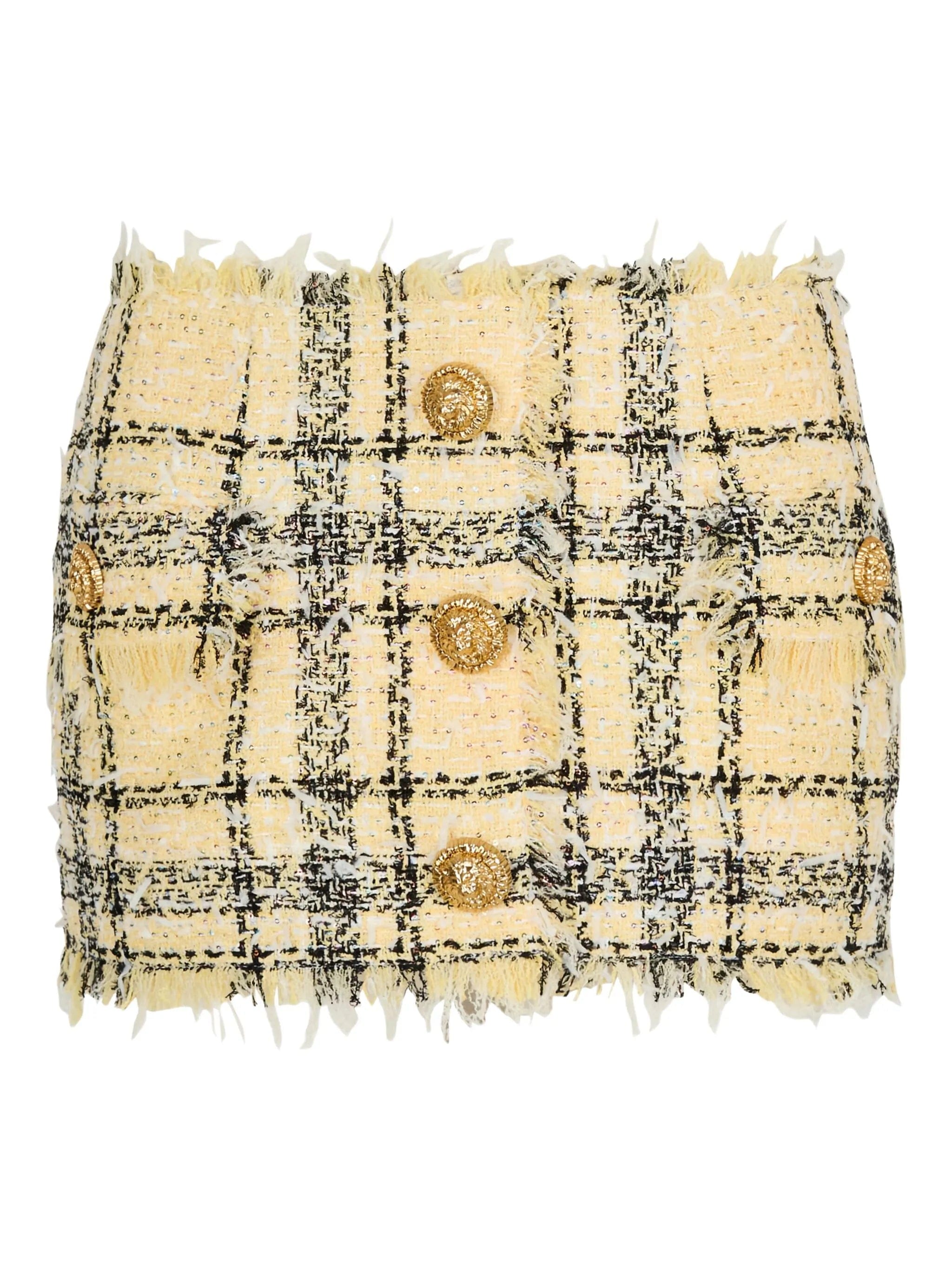 Balmain mini glitter tweed skirt