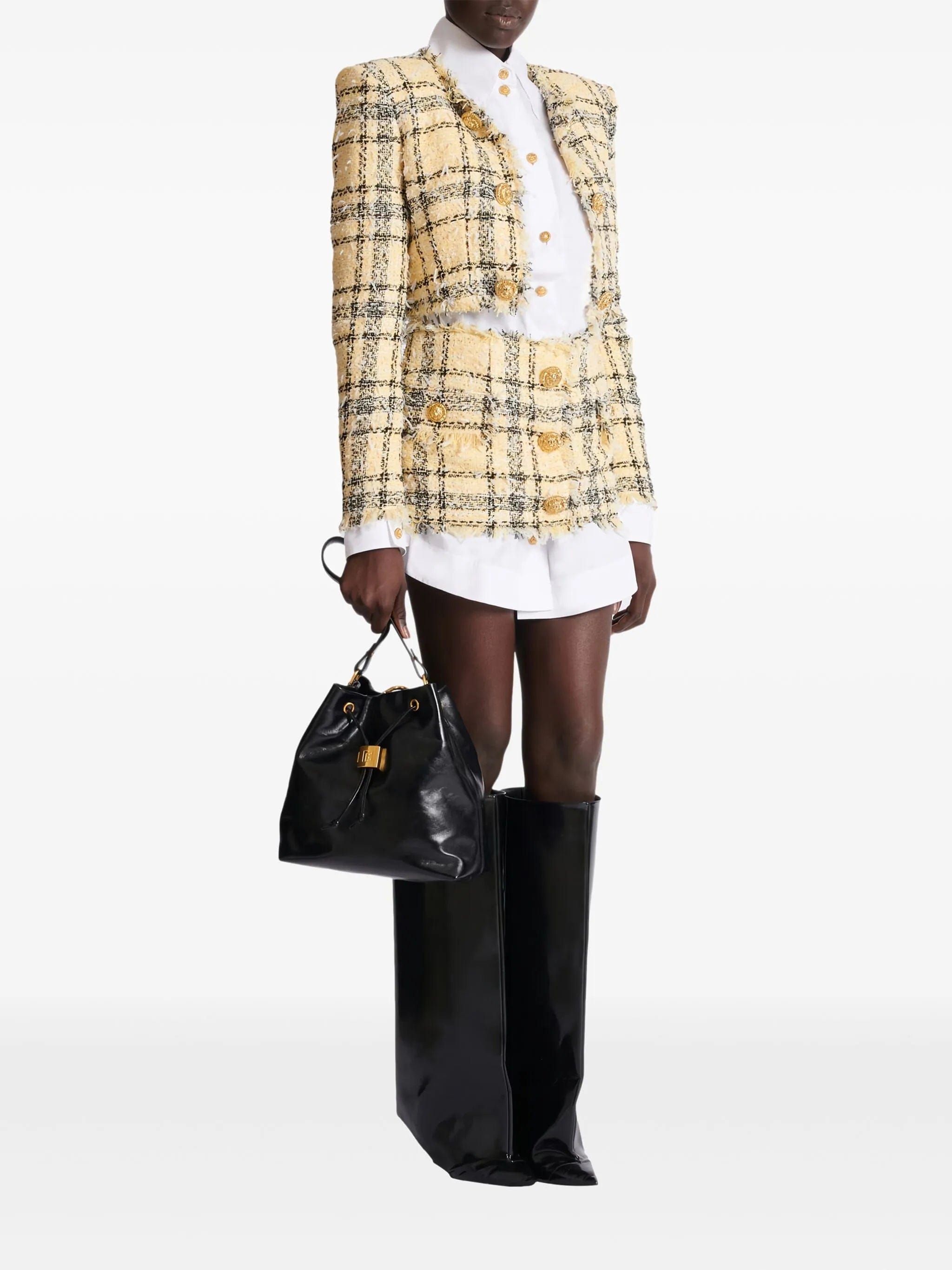 Balmain mini glitter tweed skirt